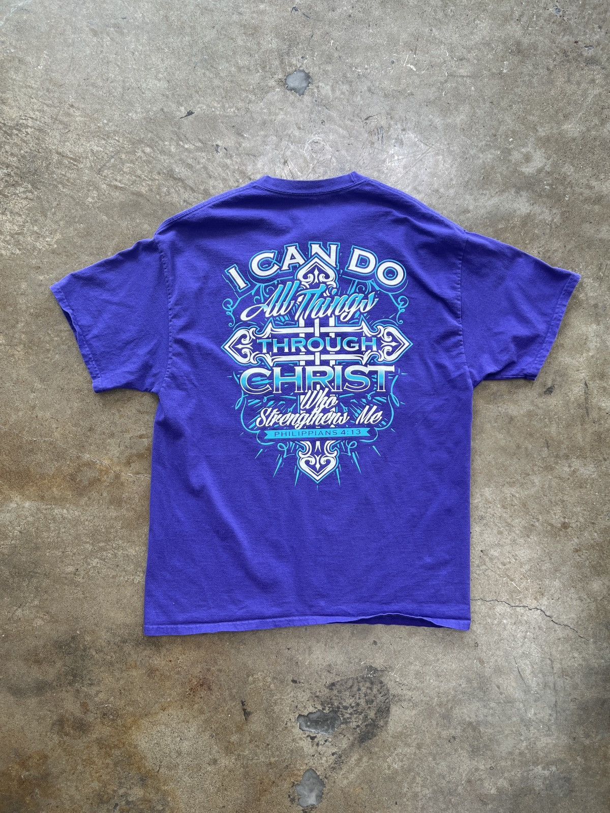 Vintage Religious Jesus Philippians Bible Verse Tee XL Size US XL / EU 56 / 4 - 2 Thumbnail