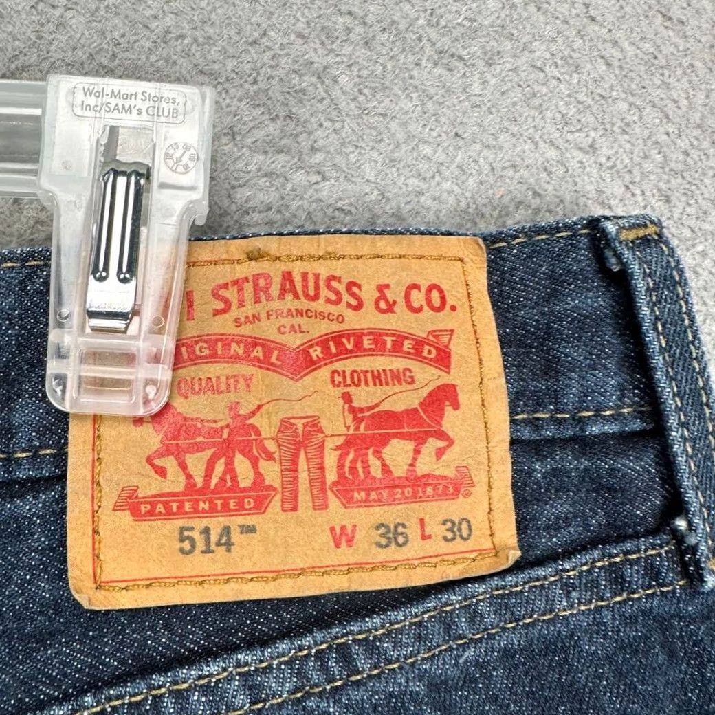Levi's Levi's 514 Straight Jeans Mens 36X30 Blue Distressed Red Tab 5 Pocket Denim pants Size US 36 / EU 52 - 7 Thumbnail