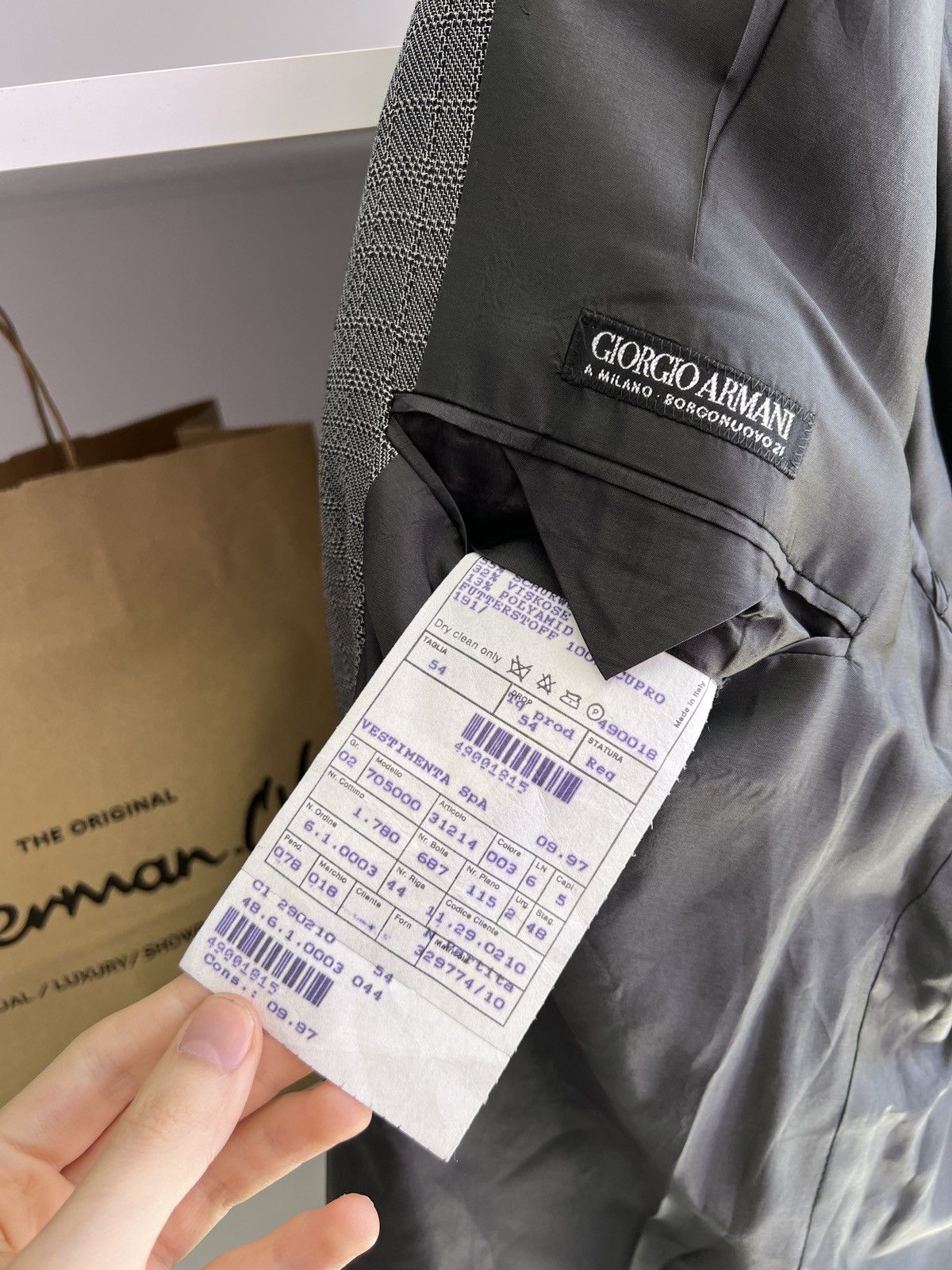 Giorgio Armani × Vintage Vintage Giorgio Armani Gray Blazer Size 52L - 8 Thumbnail