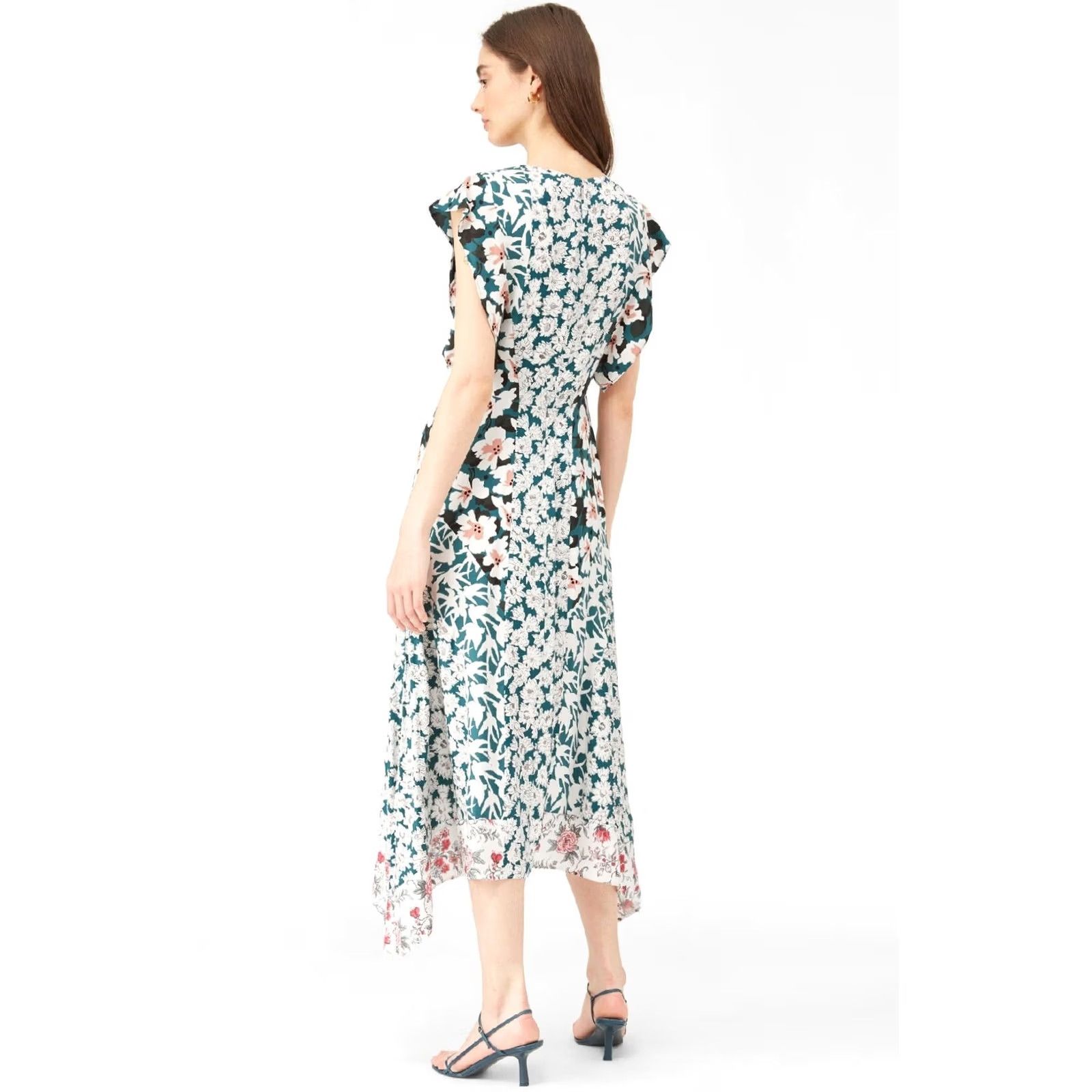 Rebecca Taylor Rebecca Taylor Midi Dress V-Neck Sleeveless Palm Print Fleur Multicolor Women's 8 Maxi? Size M / US 6-8 / IT 42-44 - 2 Thumbnail