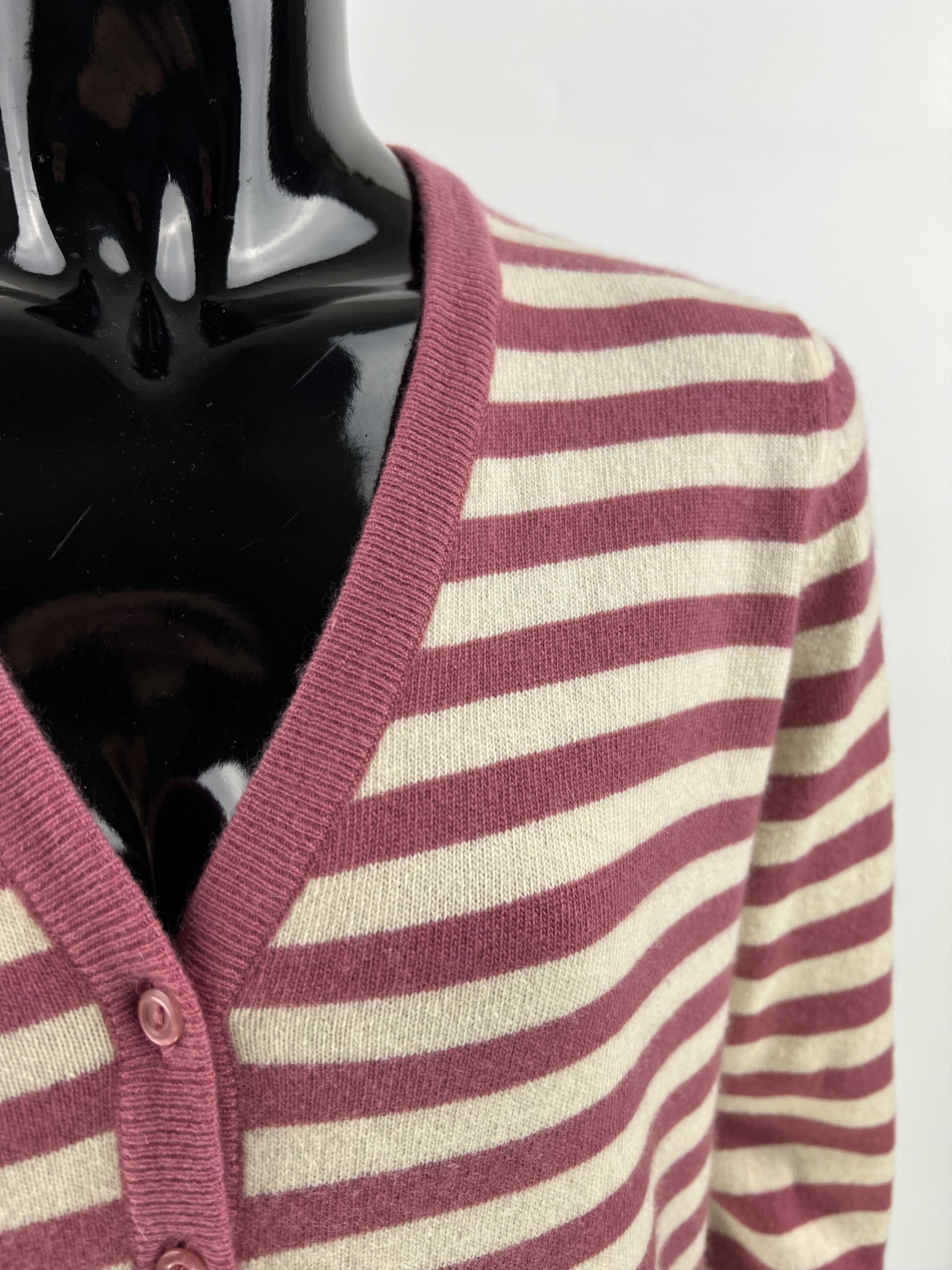 Ballantyne Ballantyne Vintage 100% Pure Cashmere Striped Cardigan Size S / US 4 / IT 40 - 6 Thumbnail