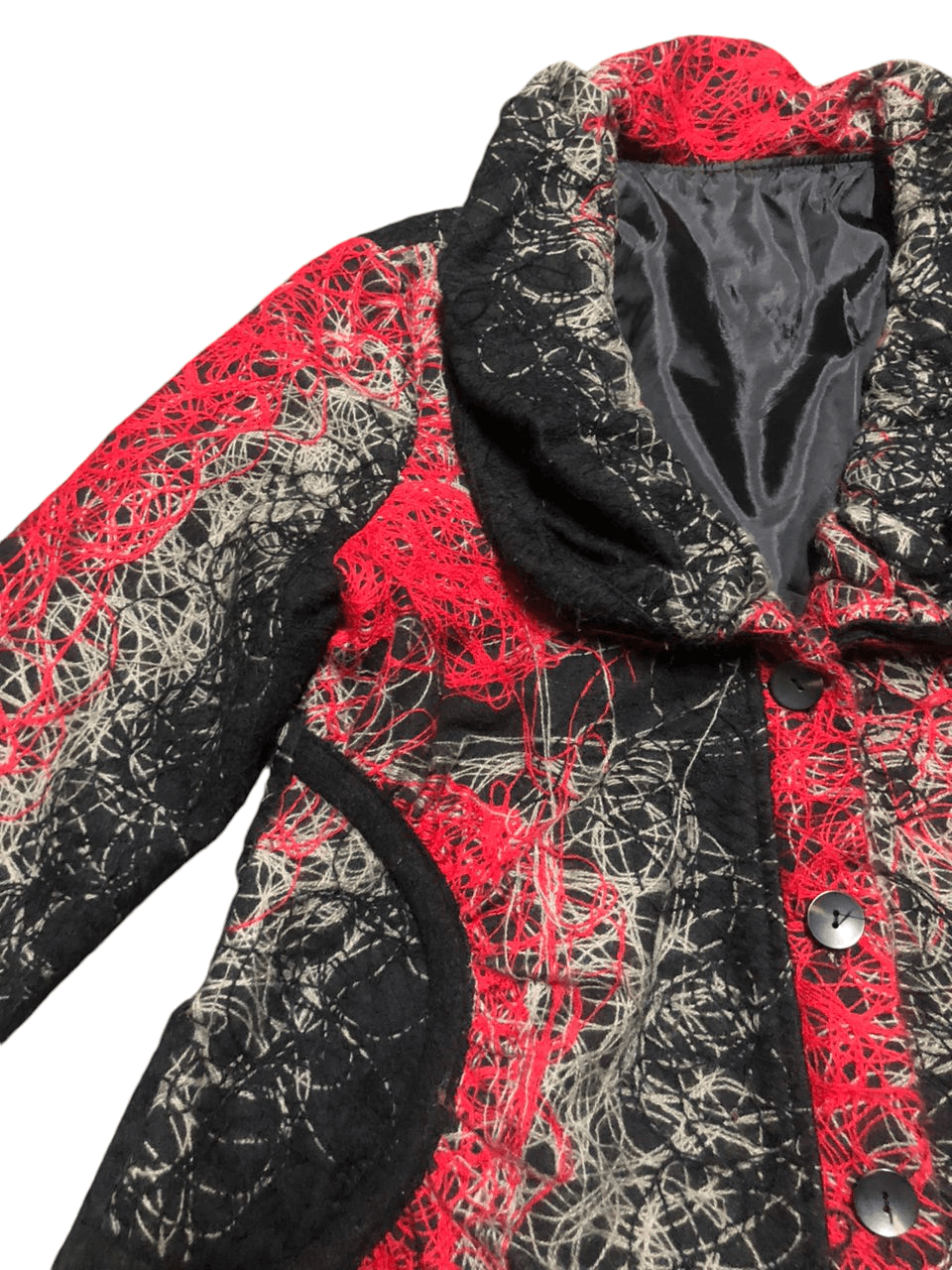 Desigual × If Six Was Nine × Japanese Brand Rare💥 Desigual Black Red Embroidered Coat Jacket Size S / US 4 / IT 40 - 5 Thumbnail