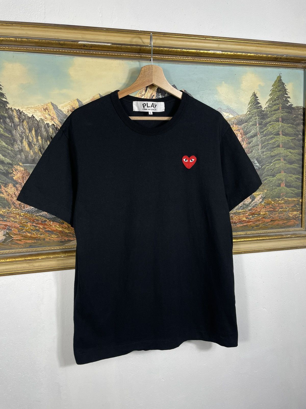 Comme des Garcons × Comme des Garcons PLAY × Japanese Brand Comme Des Garcones PLAY Heart Black T-shirt Tee Japanese CDG Size US M / EU 48-50 / 2 - 2 Thumbnail