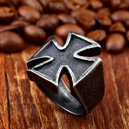 Jewelry Iron Cross Ring Size ONE SIZE - 3 Thumbnail