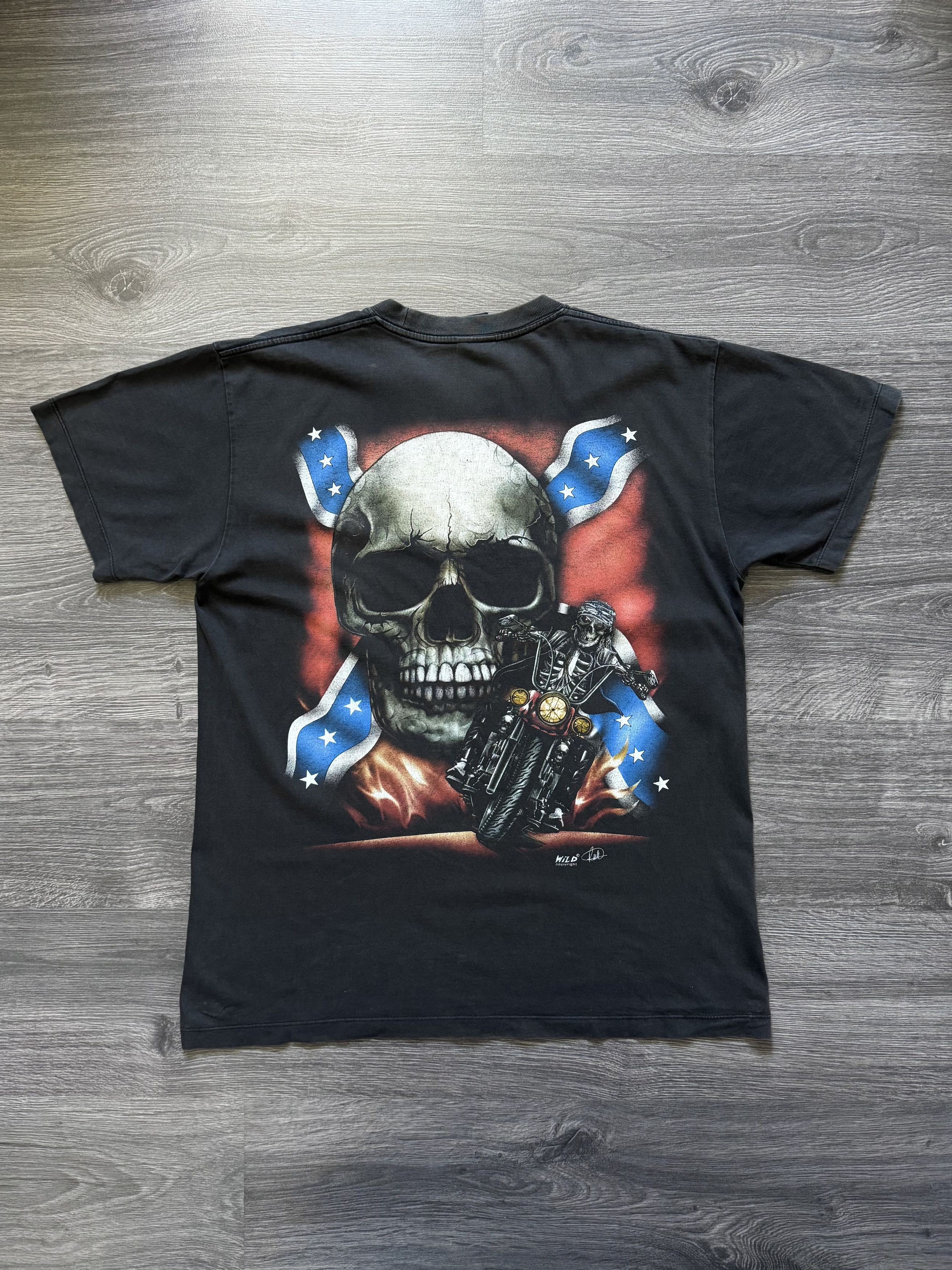 Vintage Vintage Y2K Harley Style AOP Skull Biker Tee Large Size US L / EU 52-54 / 3 - 2 Thumbnail