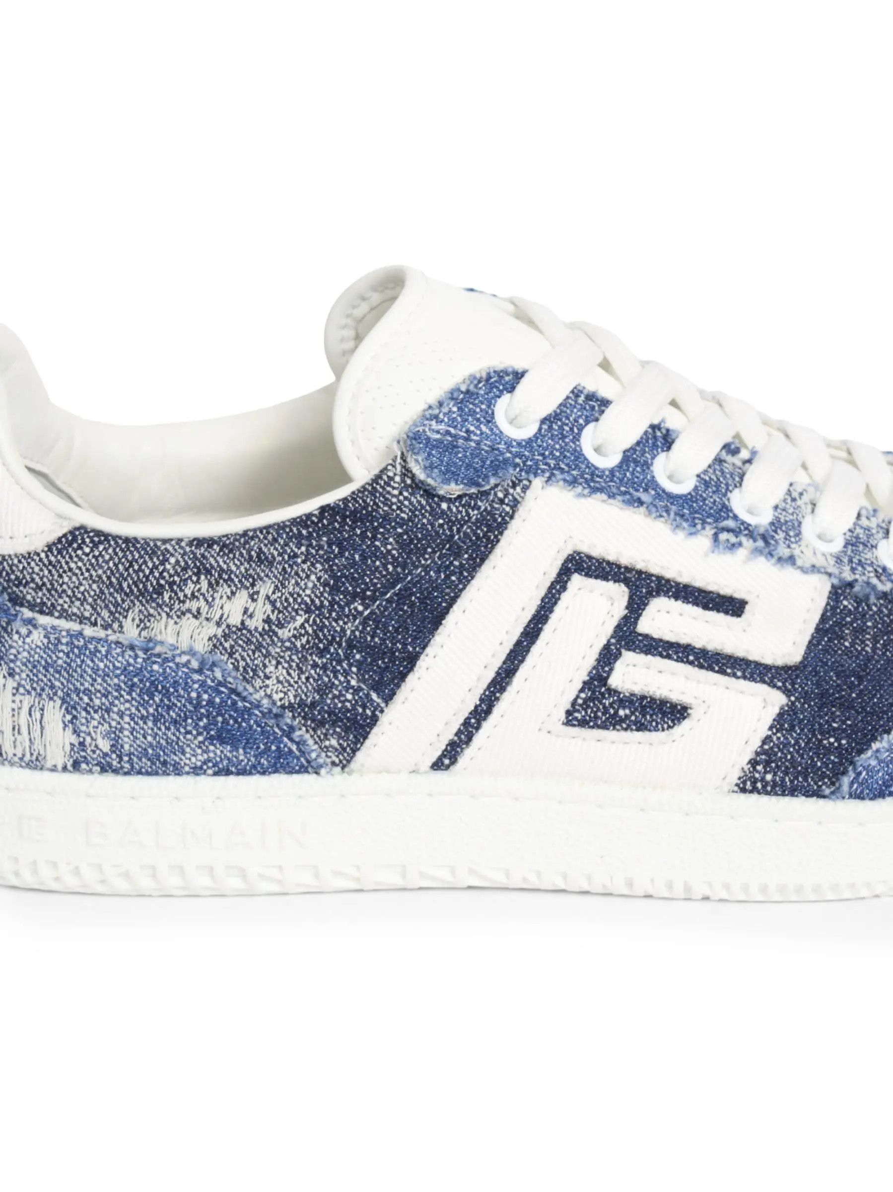 Balmain o1s1wg111225 Swan Destroyed Low-Top Sneakers in Blue Size US 8 / IT 38 - 5 Thumbnail