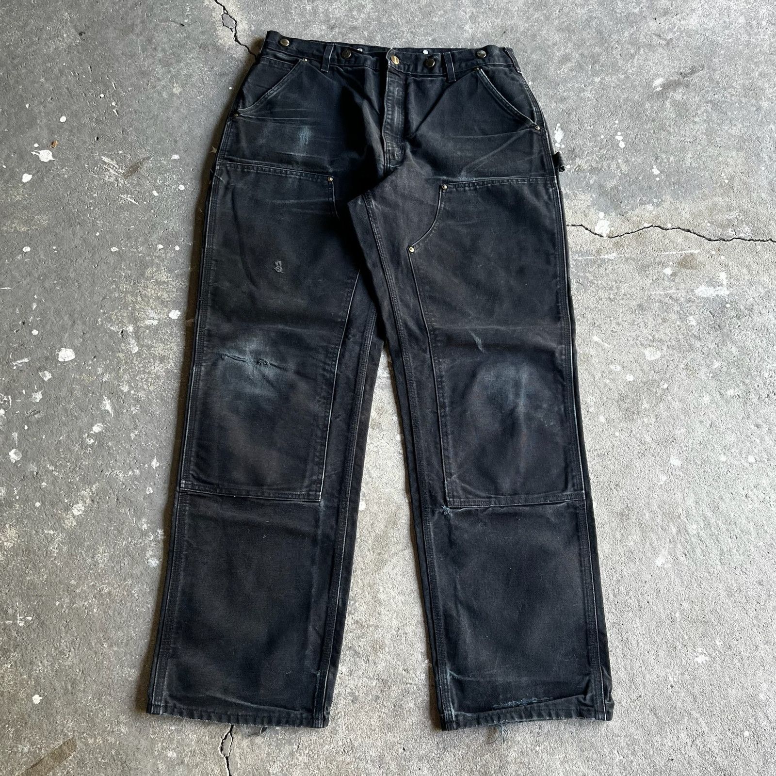 Carhartt × Vintage Carhartt black double knee work wear carpenter pants Size US 35 - 1 Thumbnail