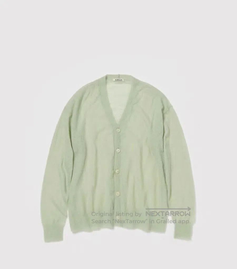 Auralee Green V-Neck Button Front Cardigan. Size US S / EU 44-46 / 1 - 1 Thumbnail