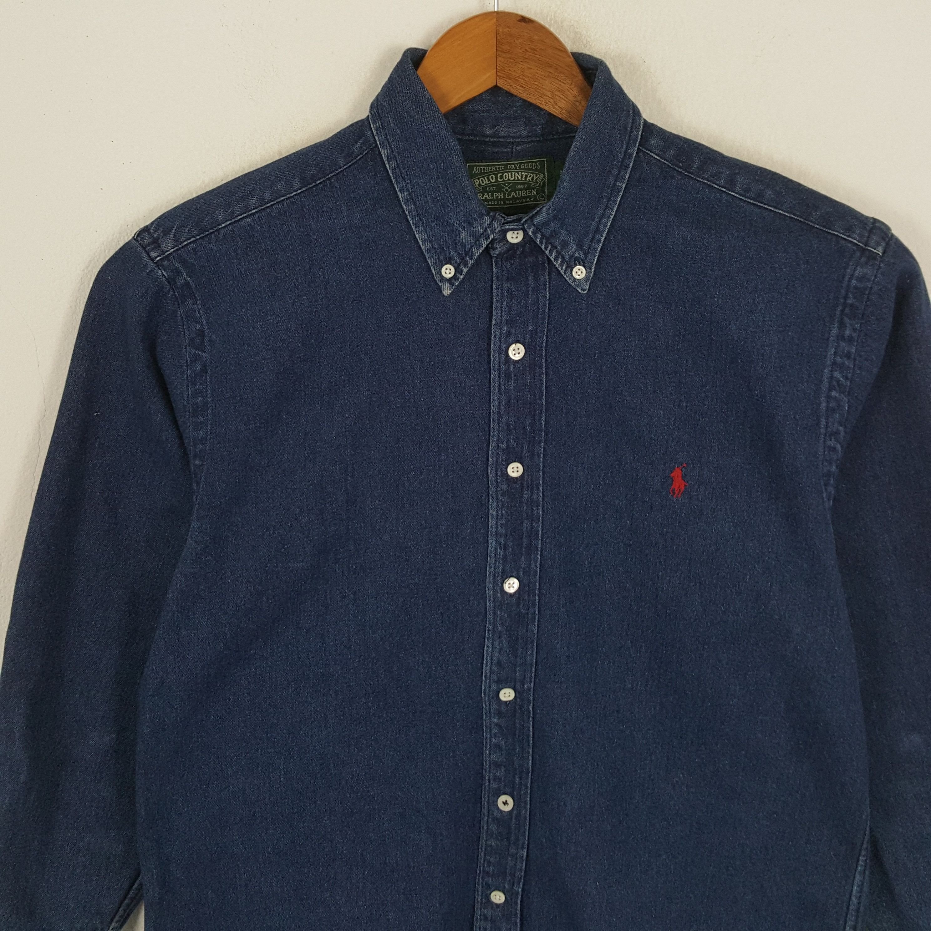 Polo Ralph Lauren × Ralph Lauren × Vintage Vintage POLO by RALPH LAUREN Fashion Brand Denim Shirts Size US L / EU 52-54 / 3 - 2 Thumbnail