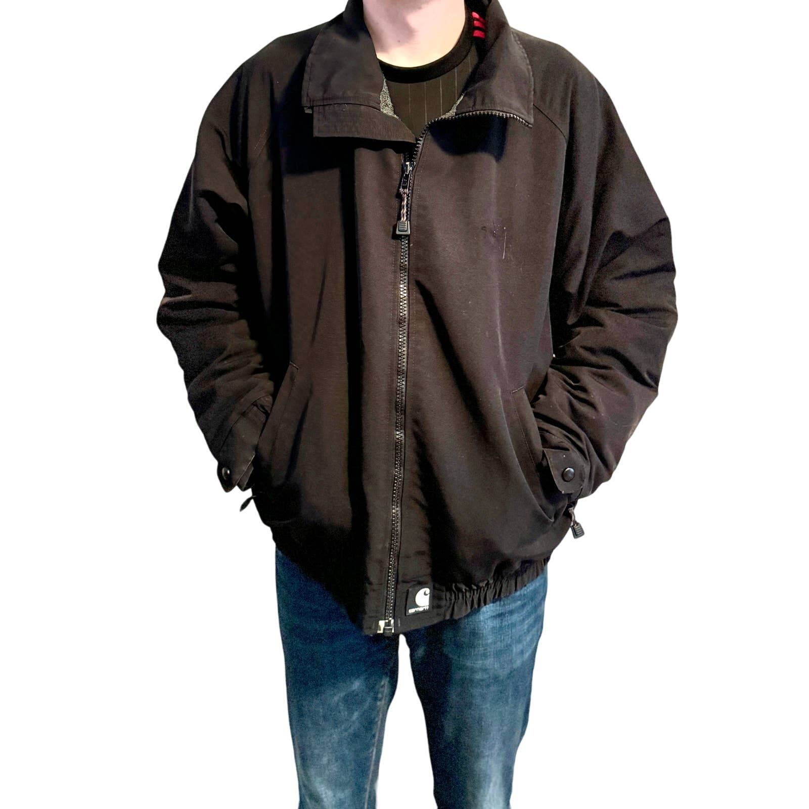 Carhartt Vintage Carhartt Workshield Jacket Fleece Lined Black J72 Size US XL / EU 56 / 4 - 2 Preview