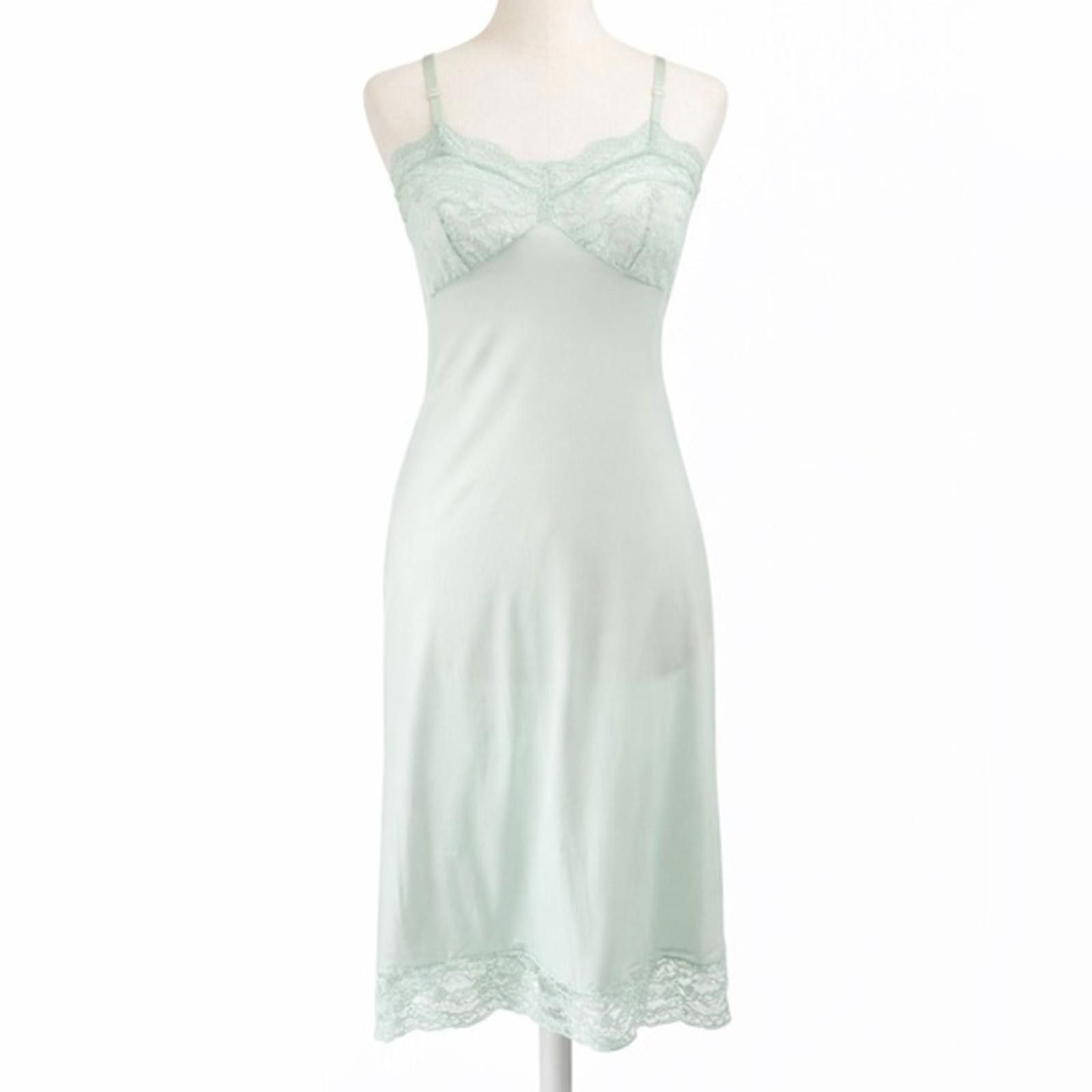 Other Vanity Fair 38 Large Slip Dress Nightgown 80's Vintage Lace Size ONE SIZE - 1 Thumbnail