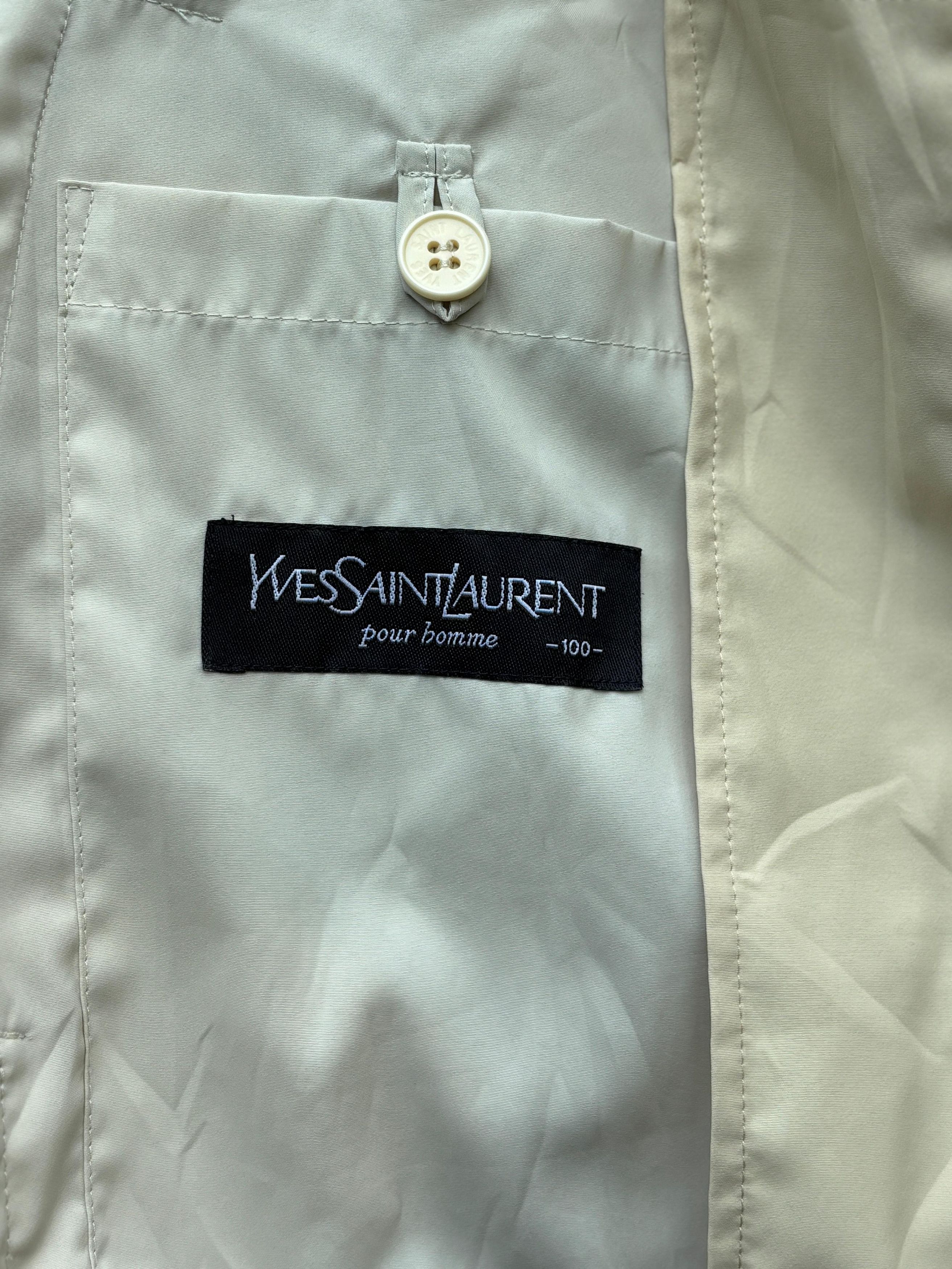 Saint Laurent Paris Vintage Yves Saint Laurent Pour Homme Big Logo Beige Jacket Size US L / EU 52-54 / 3 - 8 Thumbnail