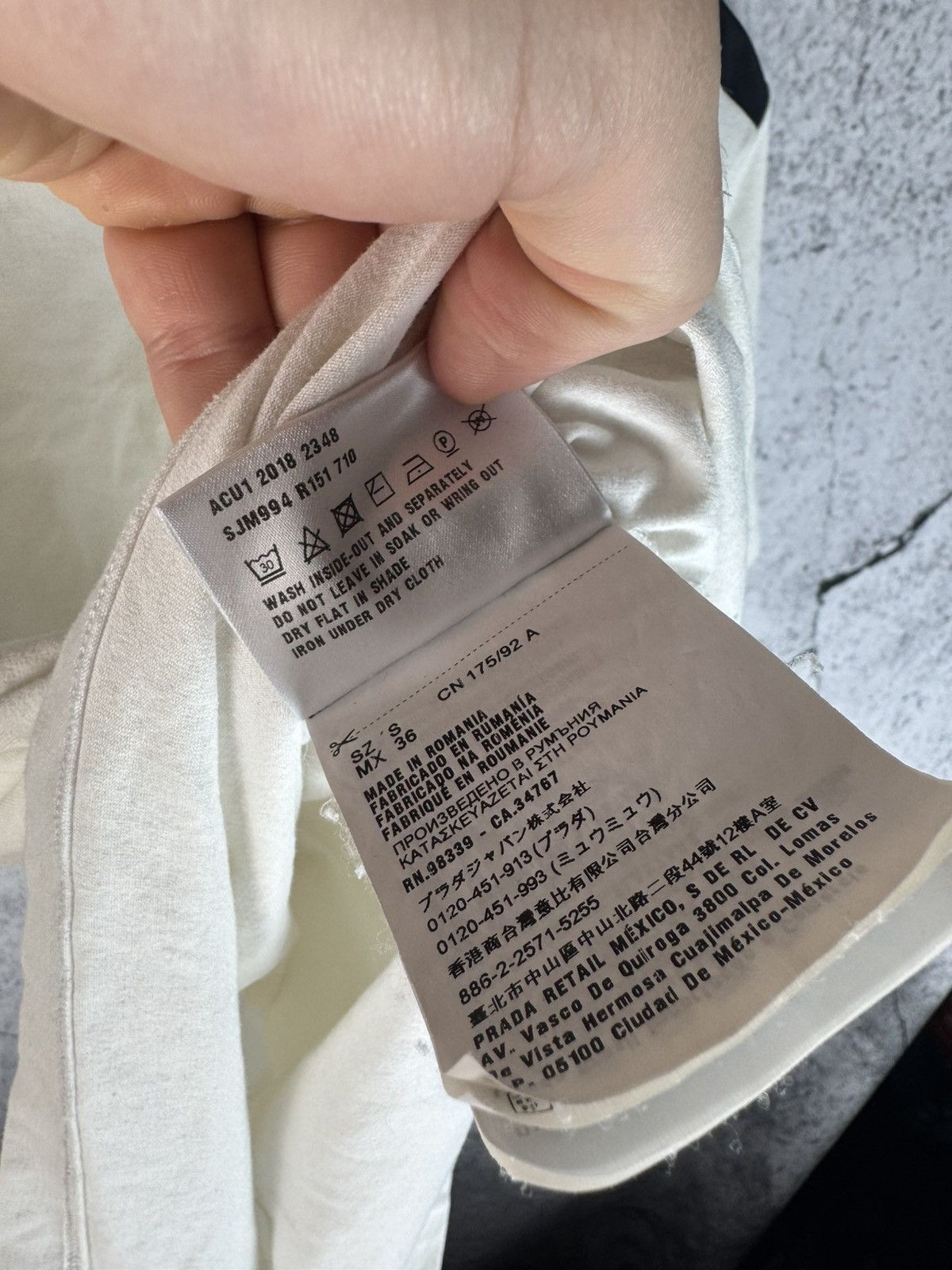 Prada Prada 2018 Nylon Pocket Red tab Logo T Shirt White Size US S / EU 44-46 / 1 - 6 Thumbnail