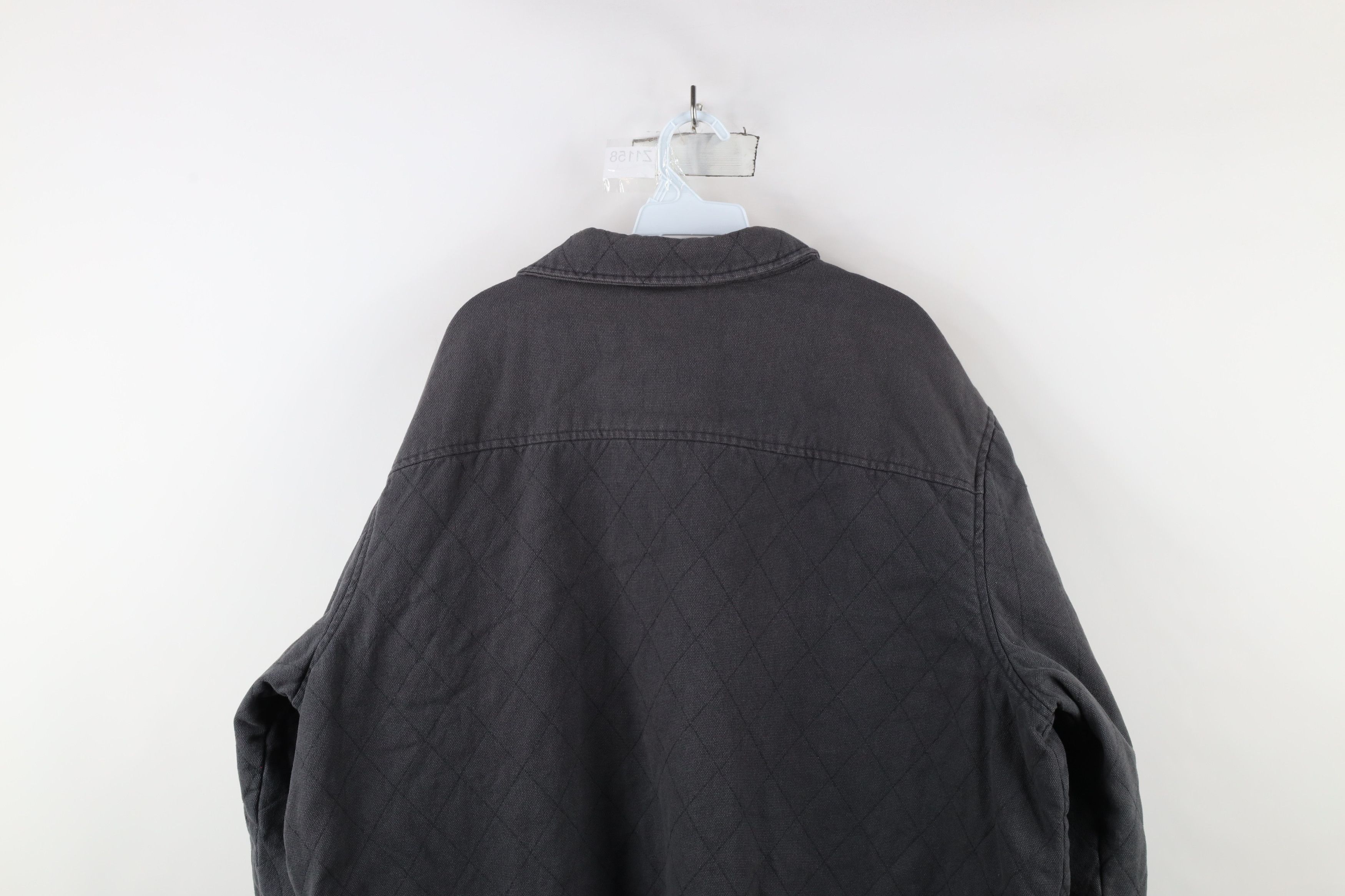 Harley Davidson × Vintage Vintage Harley Davidson Spell Out Canvas Quilted Jacket Gray Size US XXL / EU 58 / 5 - 12 Thumbnail