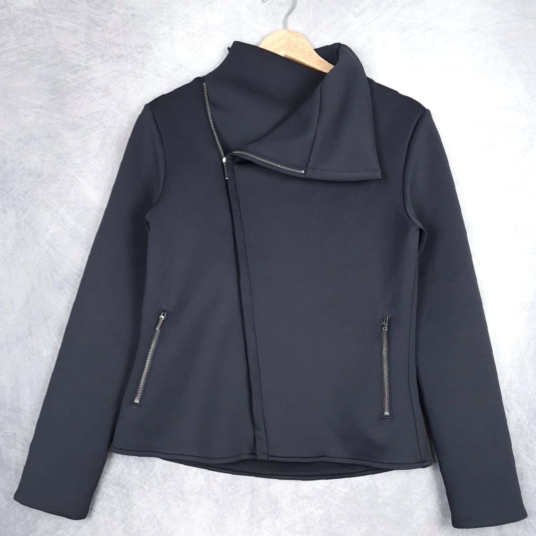 Vintage VINTAGE ADAY Up In The Air Jacket Womens XS Blue Scuba Asymmetrical Zip Biker Jacket Size XS / US 0-2 / IT 36-38 - 6 Thumbnail