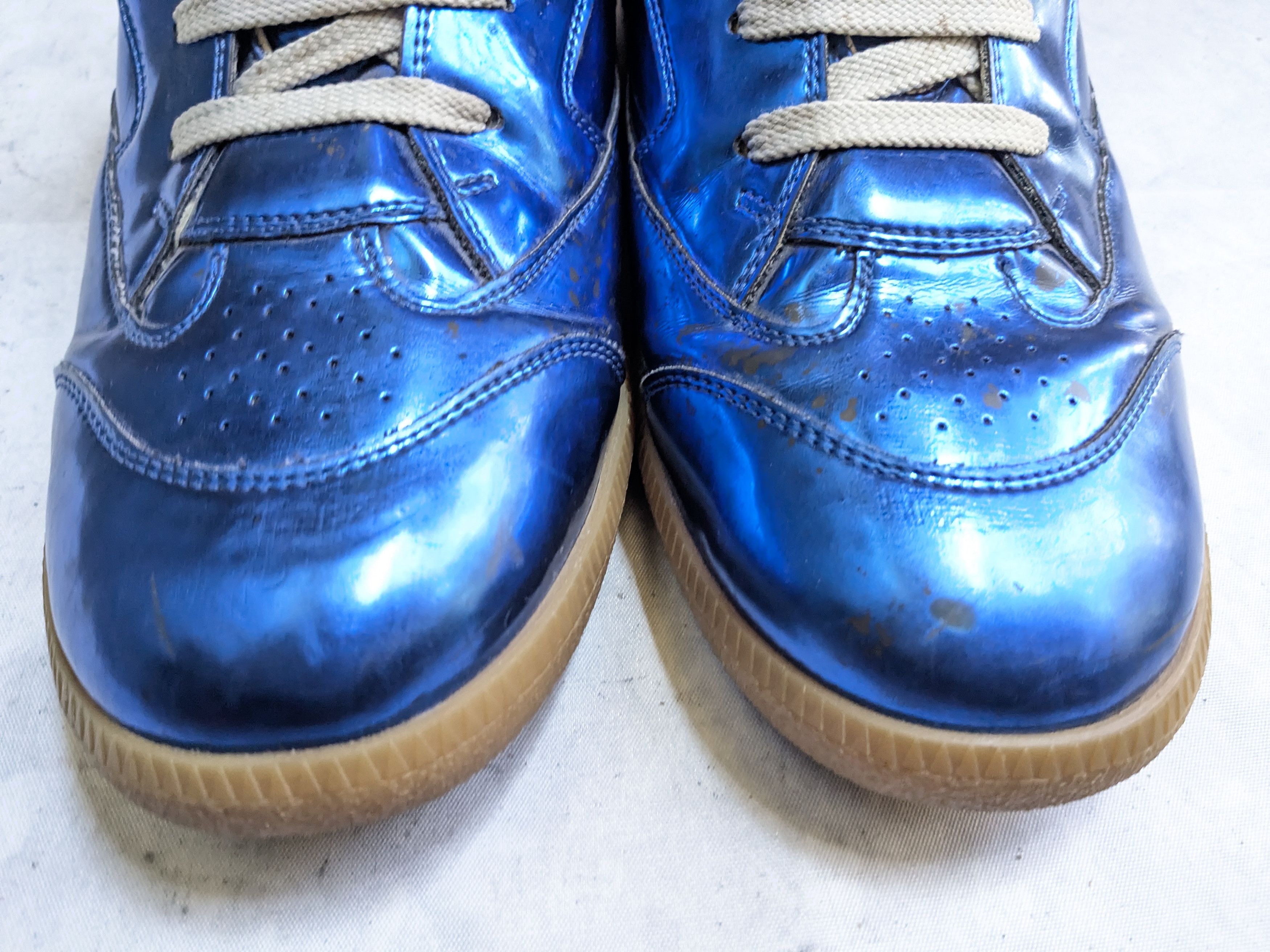 Maison Margiela Maison Margiela High Top Sneakers Blue 12 45 Leather Size US 12 / EU 45 - 5 Thumbnail