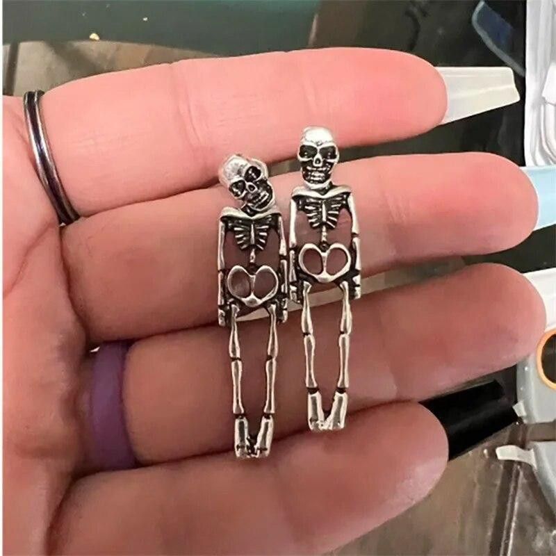 Japanese Brand × Jewelry Halloween Skull Skeleton Punk Earrings (1pair) Size ONE SIZE - 2 Thumbnail