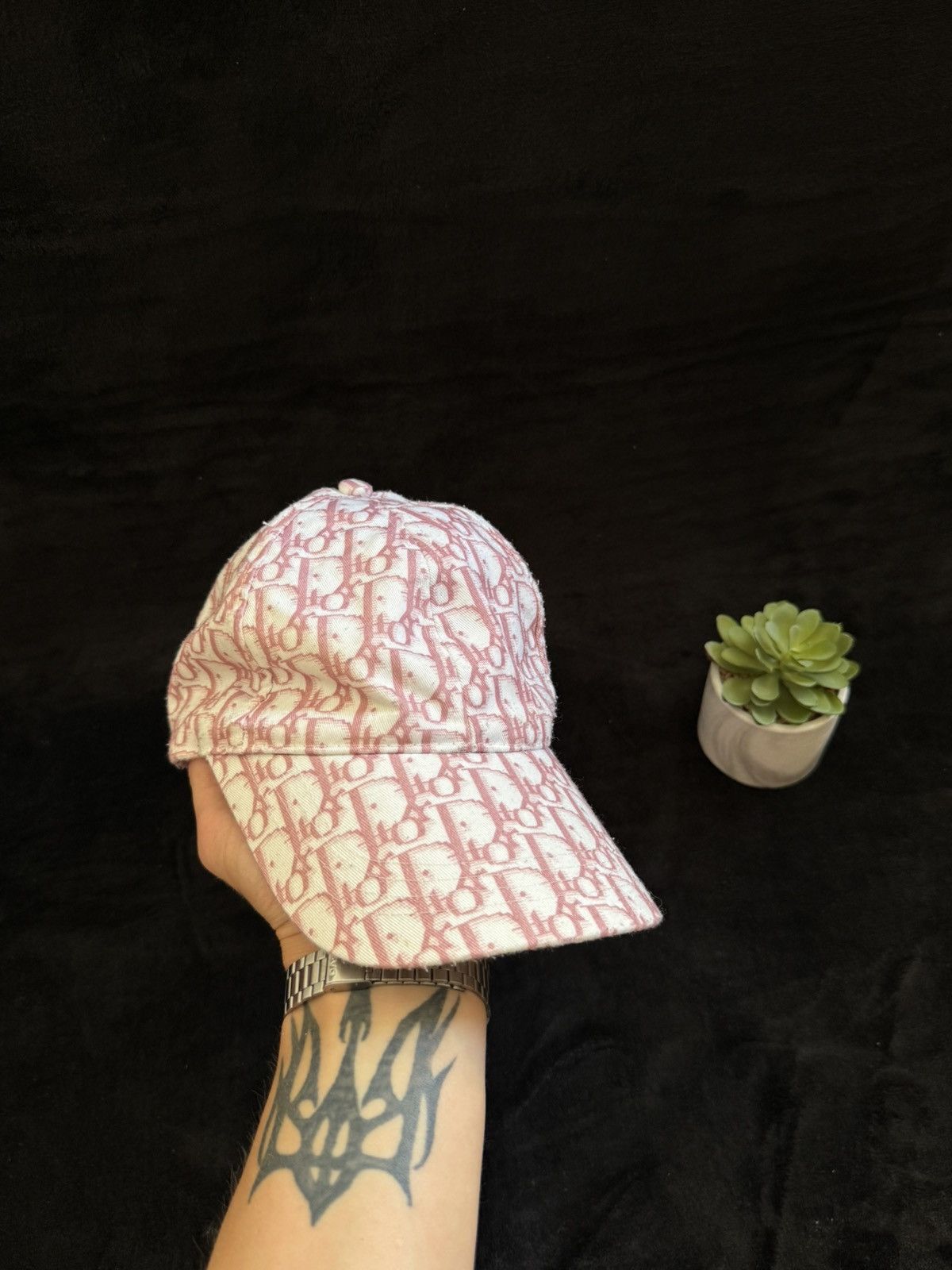 Dior Vintage Pink Dior monogram cap Size ONE SIZE - 1 Thumbnail
