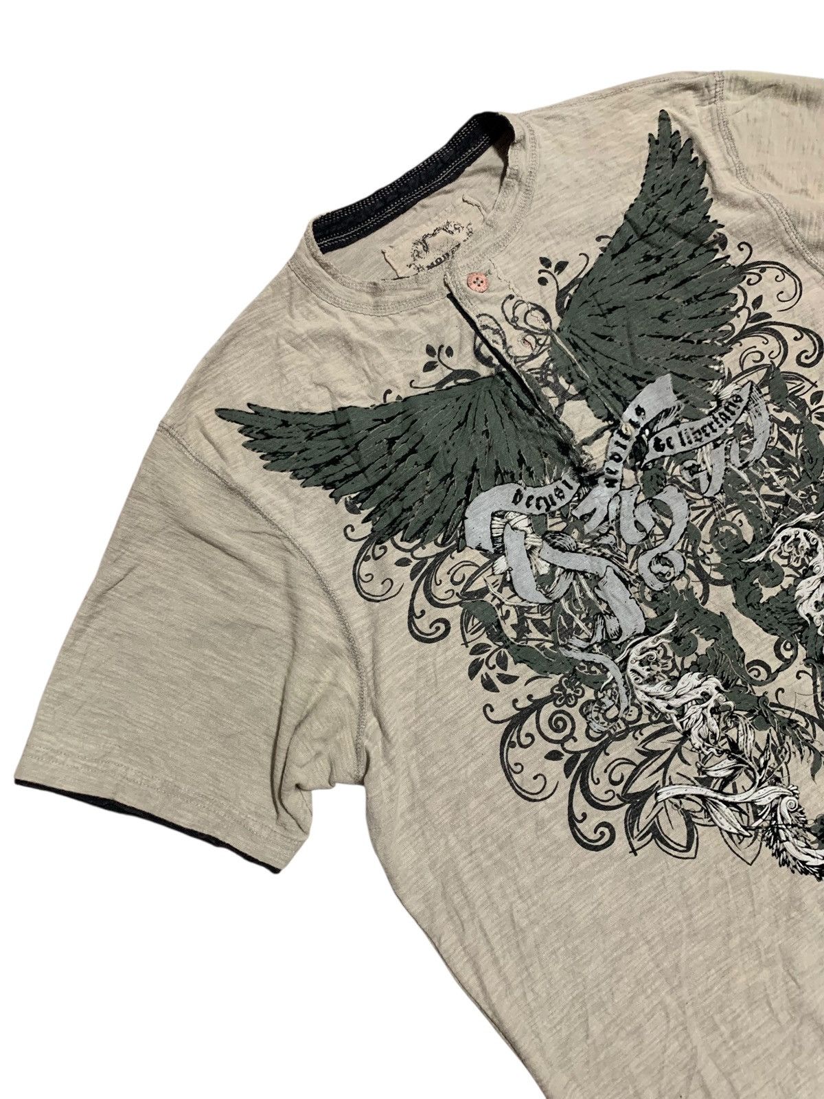 If Six Was Nine Modern Culture Grey Henley Tshirt Size US XL / EU 56 / 4 - 3 Thumbnail