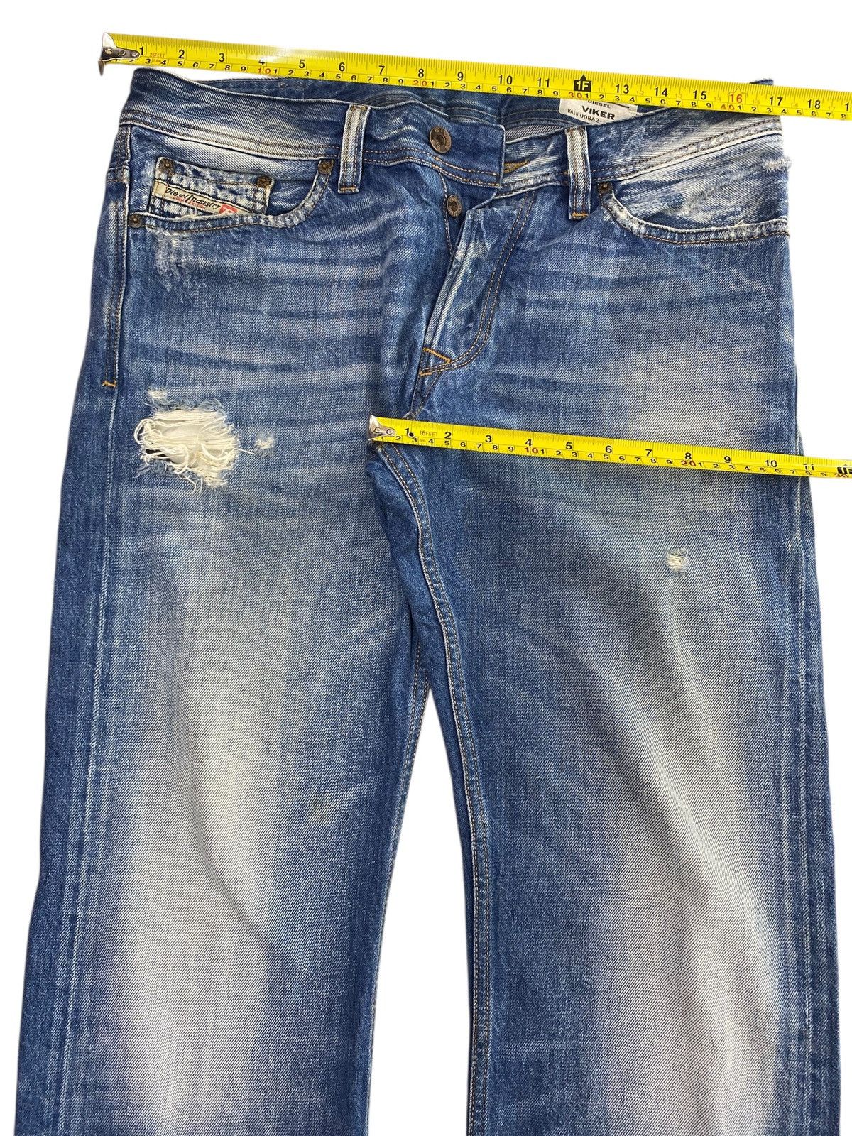Diesel Diesel Viker Blue Faded Wash Style Ripped Jeans Size US 34 / EU 50 - 5 Thumbnail