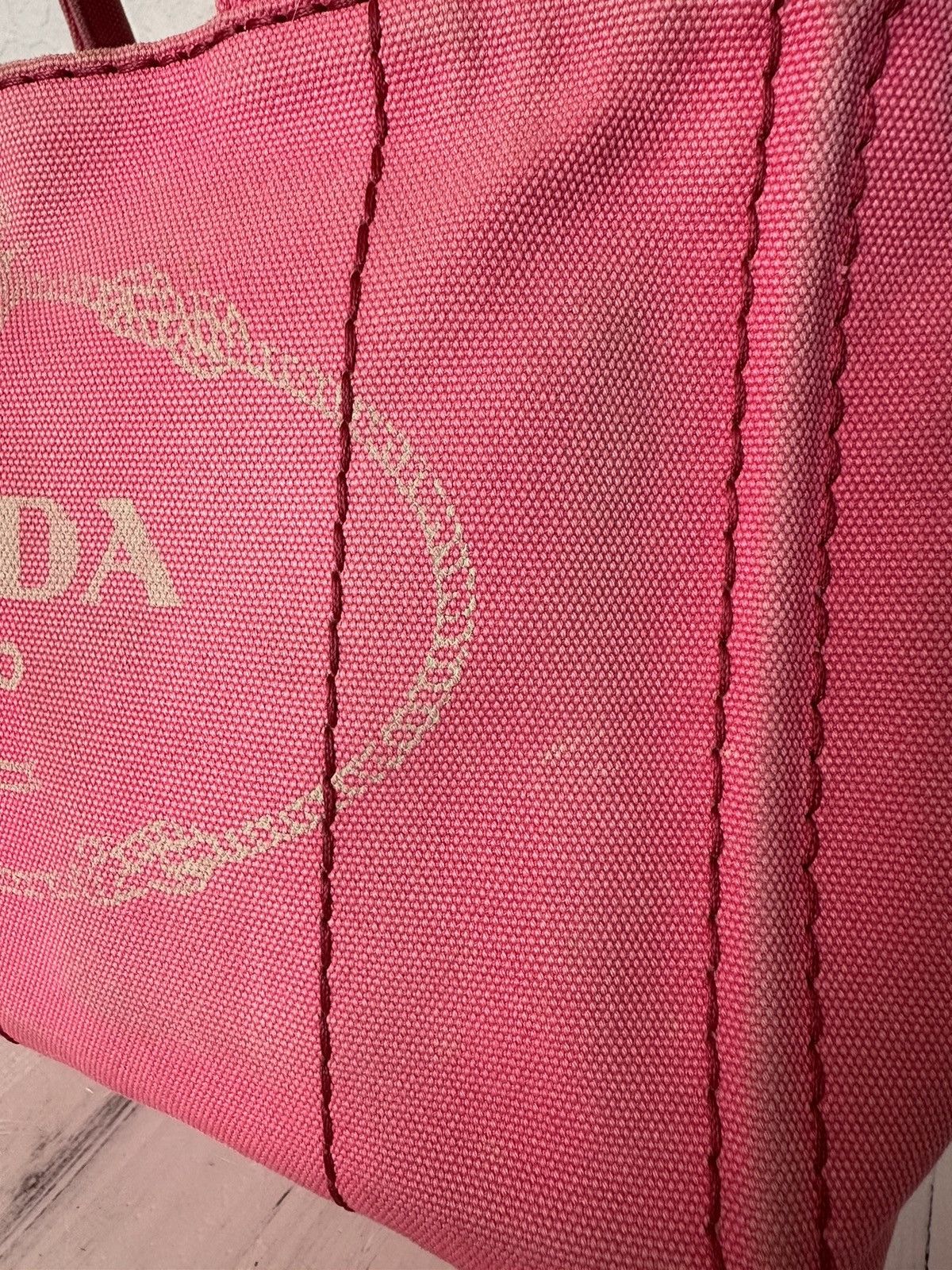 Prada Pink Prada Canapa Tote With Strap Size ONE SIZE - 20 Thumbnail