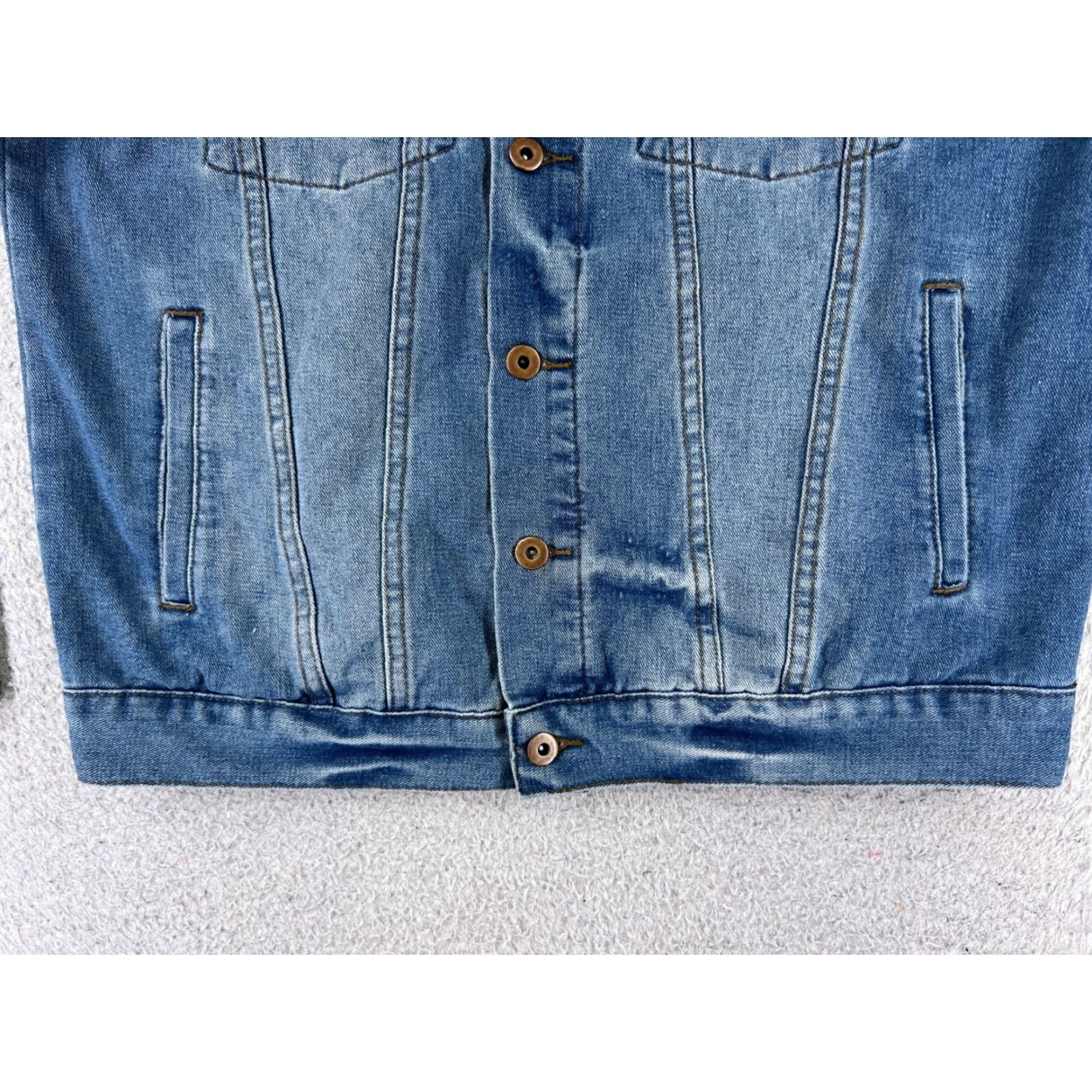 Lee VINTAGE Lee Jacket Womens L Blue Denim Trucker 100% Cotton Pockets 70's Theme American Music Basic Jacket Size L / US 10 / IT 46 - 5 Thumbnail