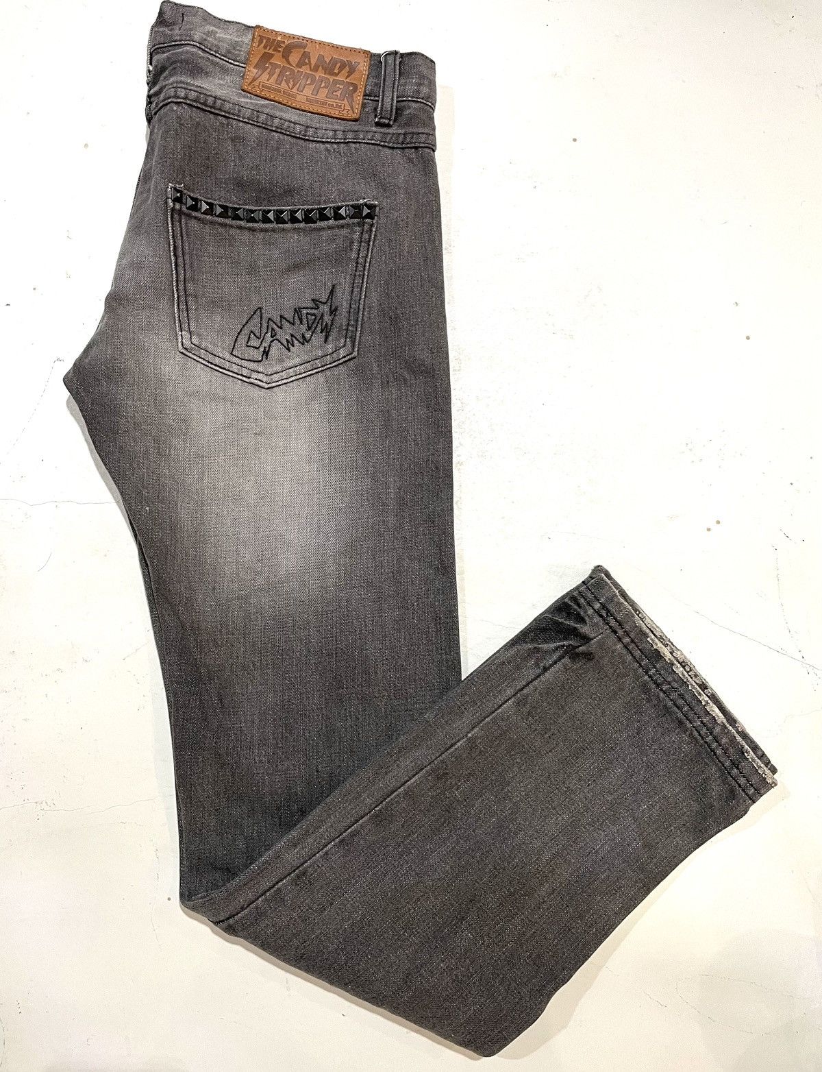 image of Vintage 90's Denim Jeans Studded Candy Pants in Grey, Men's (Size 34)