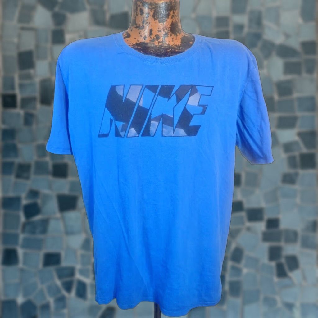 Nike NIKE Swoosh Athletic Cut T-Shirt Adult XL Blue Graphic Print 90s Retro Mens Size US XL / EU 56 / 4 - 1 Thumbnail