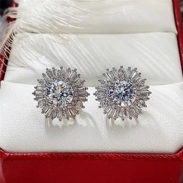 Jewelry Crystal Star Stone Earrings Gothic Punk Chrome Jewelry Spike Size ONE SIZE - 2 Thumbnail