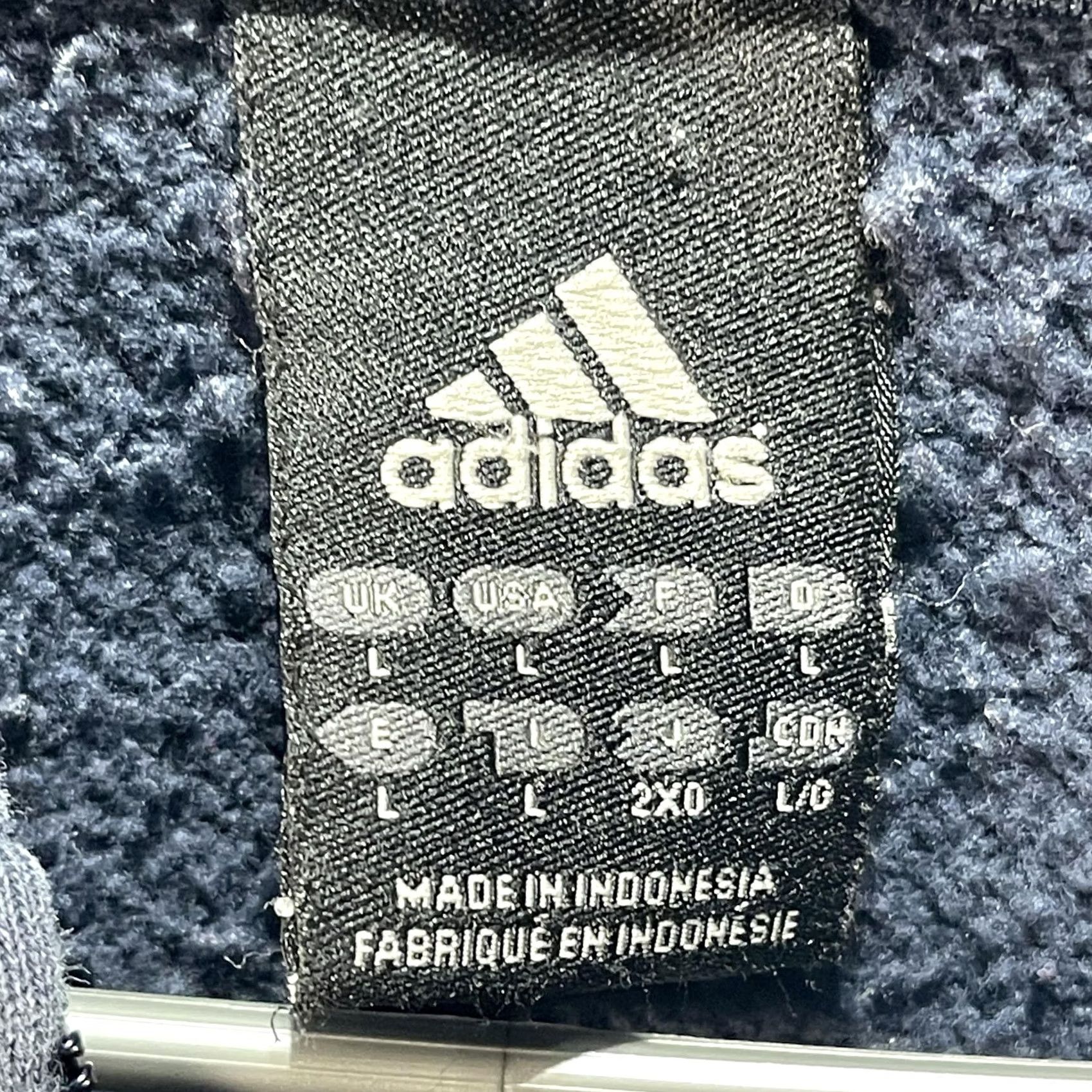 Adidas Adidas Hoodie Mens Large Blue Full Zip 3-Stripes Sweatshirt Athletic Logo Warm Size US L / EU 52-54 / 3 - 4 Thumbnail