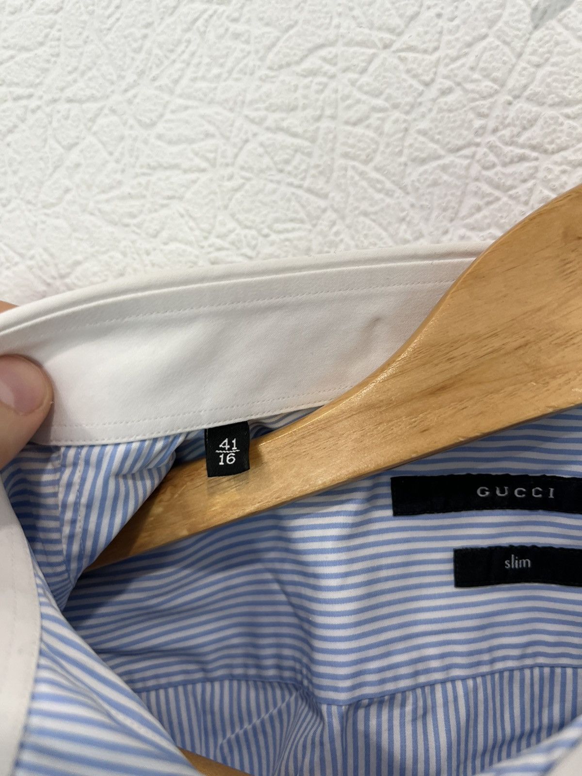 Gucci Gucci Tom Ford White Classic Shirt Button Mens Blue Size US L / EU 52-54 / 3 - 4 Thumbnail