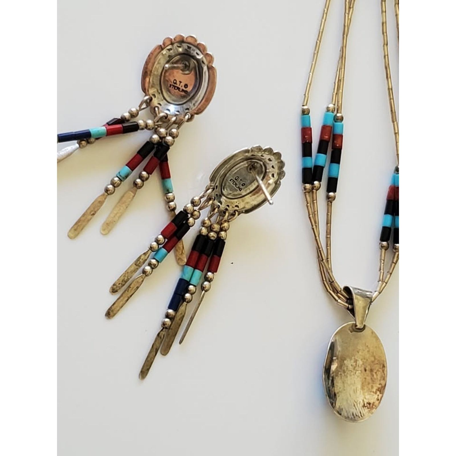 Other Q. T. Quoc Turquoise Inc Signed Southwestern Jewelry Set Size ONE SIZE - 6 Thumbnail