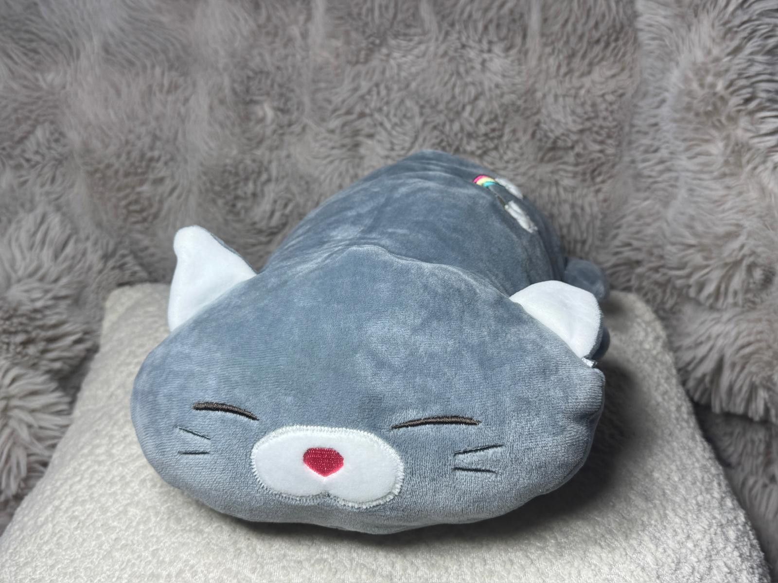 Unknown London Gray Cat Beanbag Plushie with Rainbow Embroidery Size ONE SIZE - 1 Thumbnail