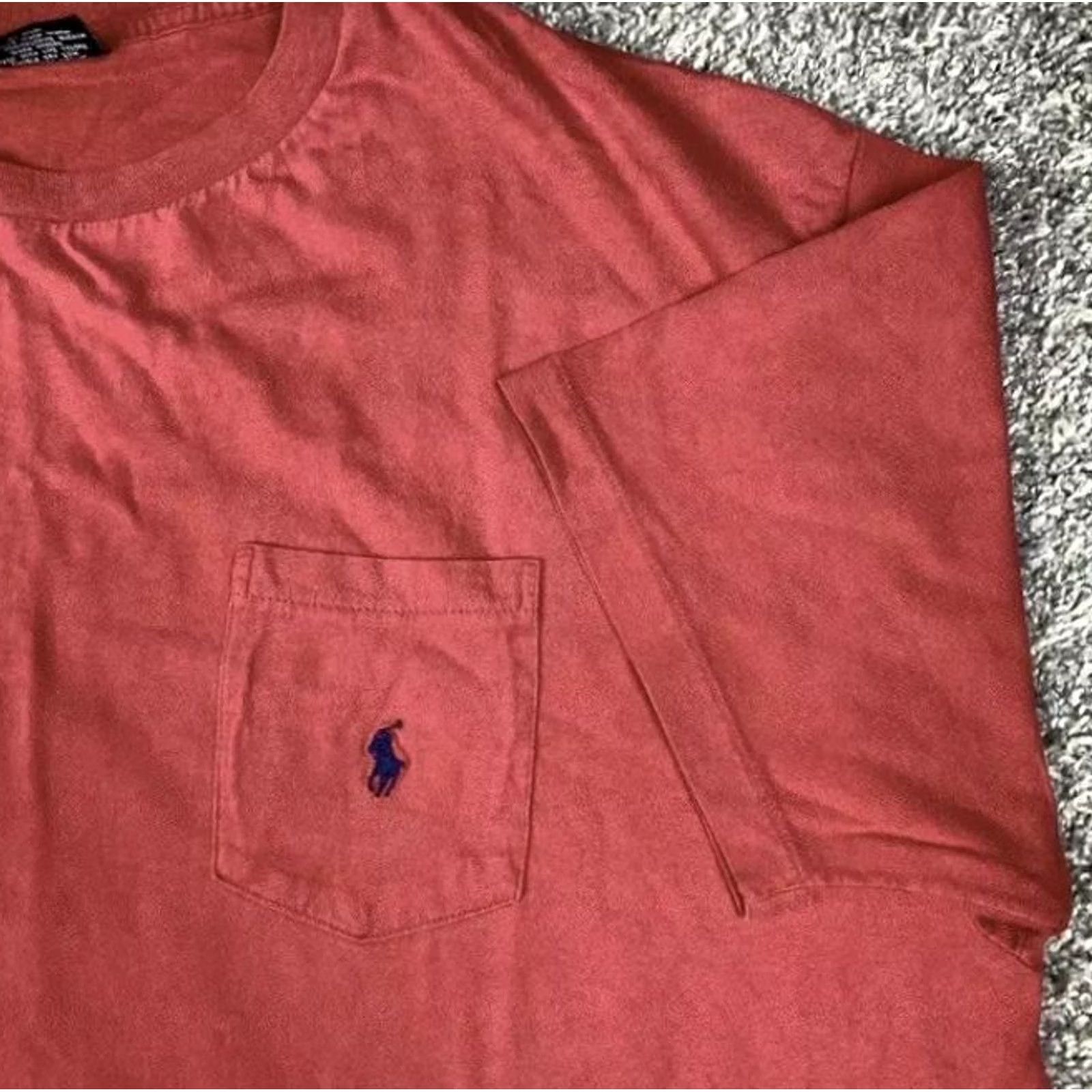 Polo Ralph Lauren VINTAGE Polo Ralph Lauren T-Shirt XL Red USA 90s Selvedge Pocket Mens Size US XL / EU 56 / 4 - 4 Thumbnail