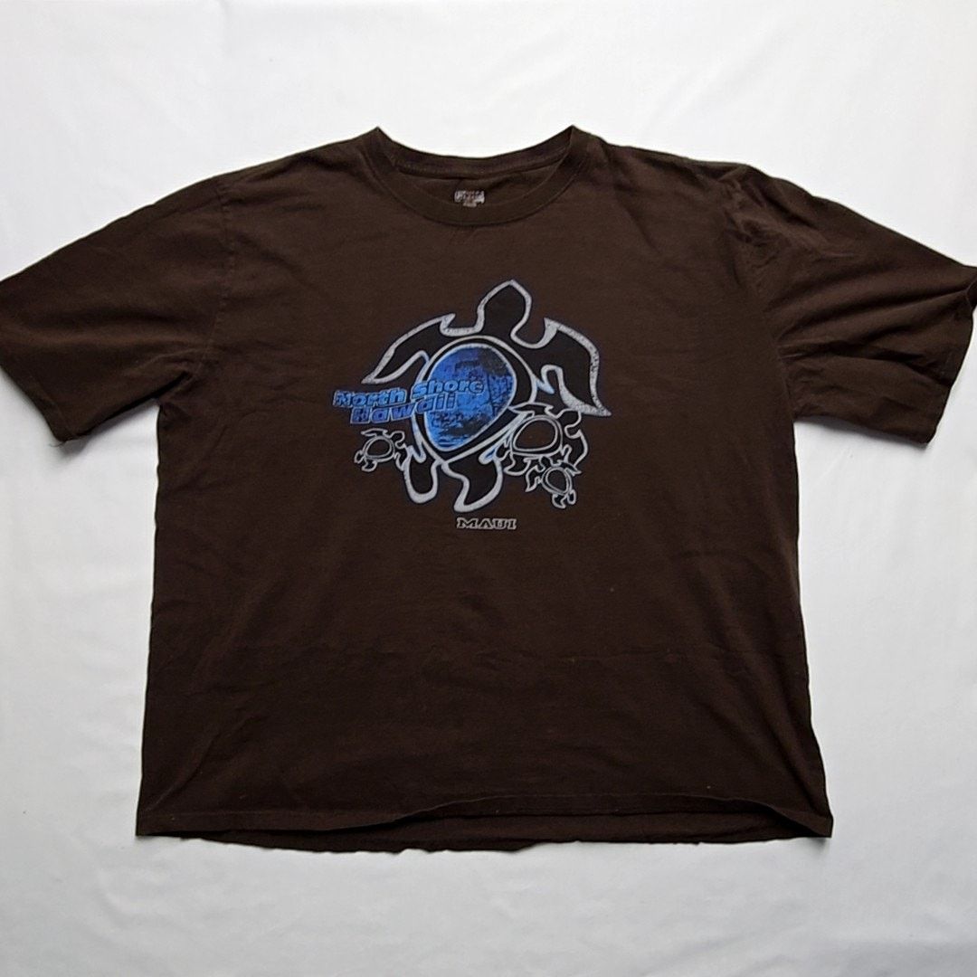Jerzees Vintage North Shore Hawaii T-Shirt Turtle Brown XL Tropical Size US XL / EU 56 / 4 - 1 Thumbnail