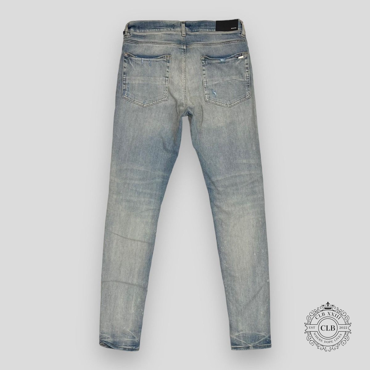 Amiri AMIRI MX1 CRACKED PAINT JEANS - CLAY INDIGO/PINK | Grailed