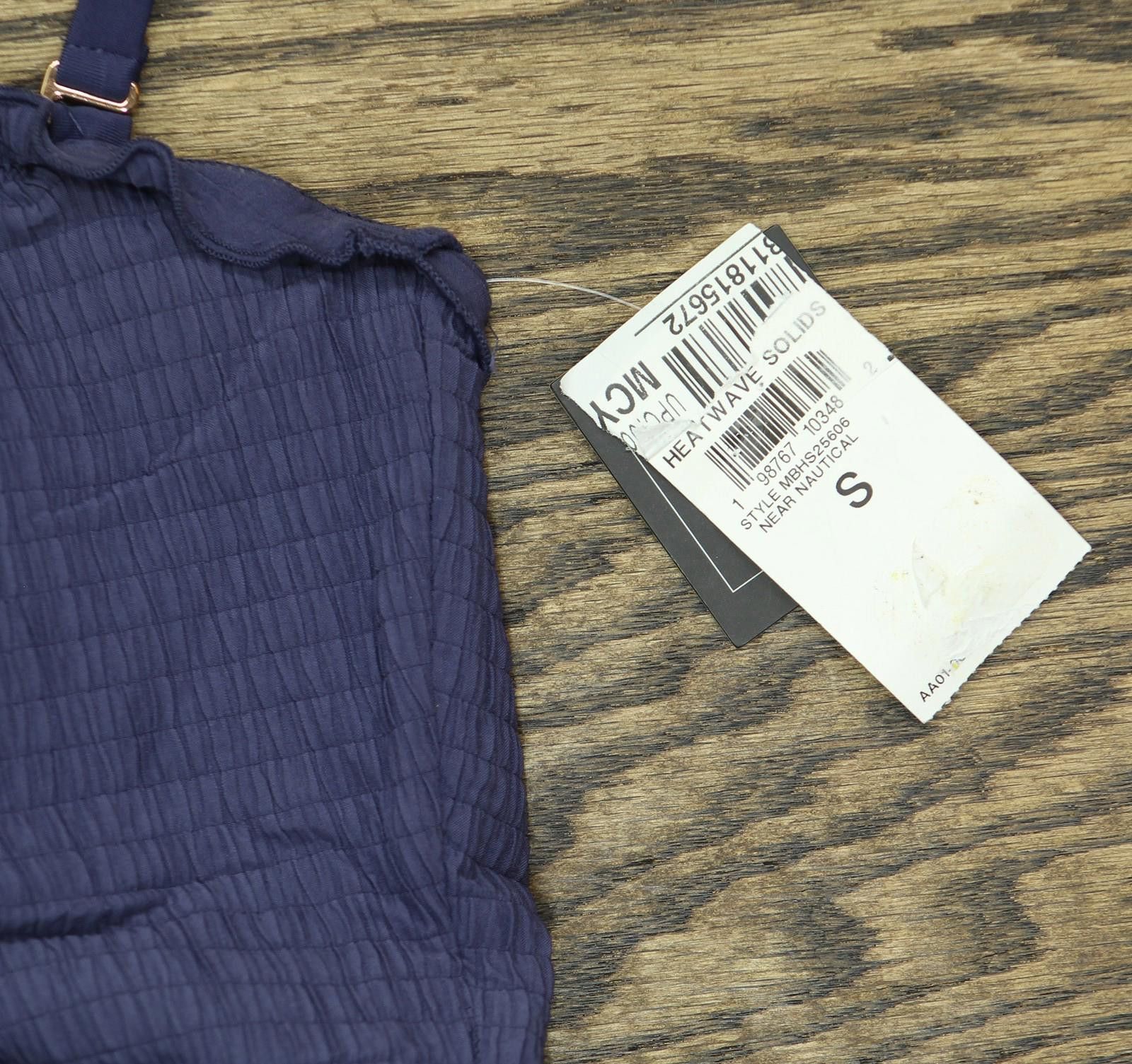 Bar III Nwt Bar Iii Tie-front One Piece Swimsuit Nautical Blue S Size ONE SIZE - 4 Thumbnail