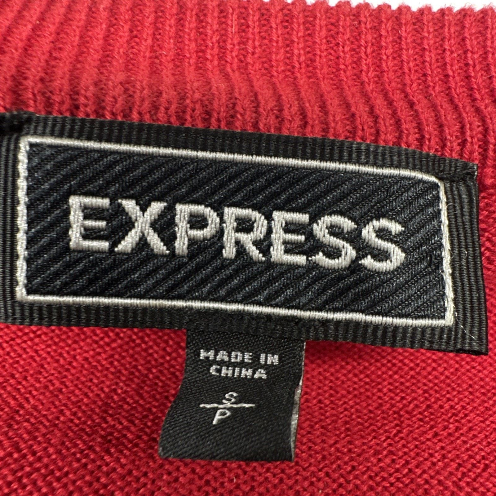 Express Express Sweater Men's small Red Black Gray Solid Diamond Size US S / EU 44-46 / 1 - 3 Thumbnail
