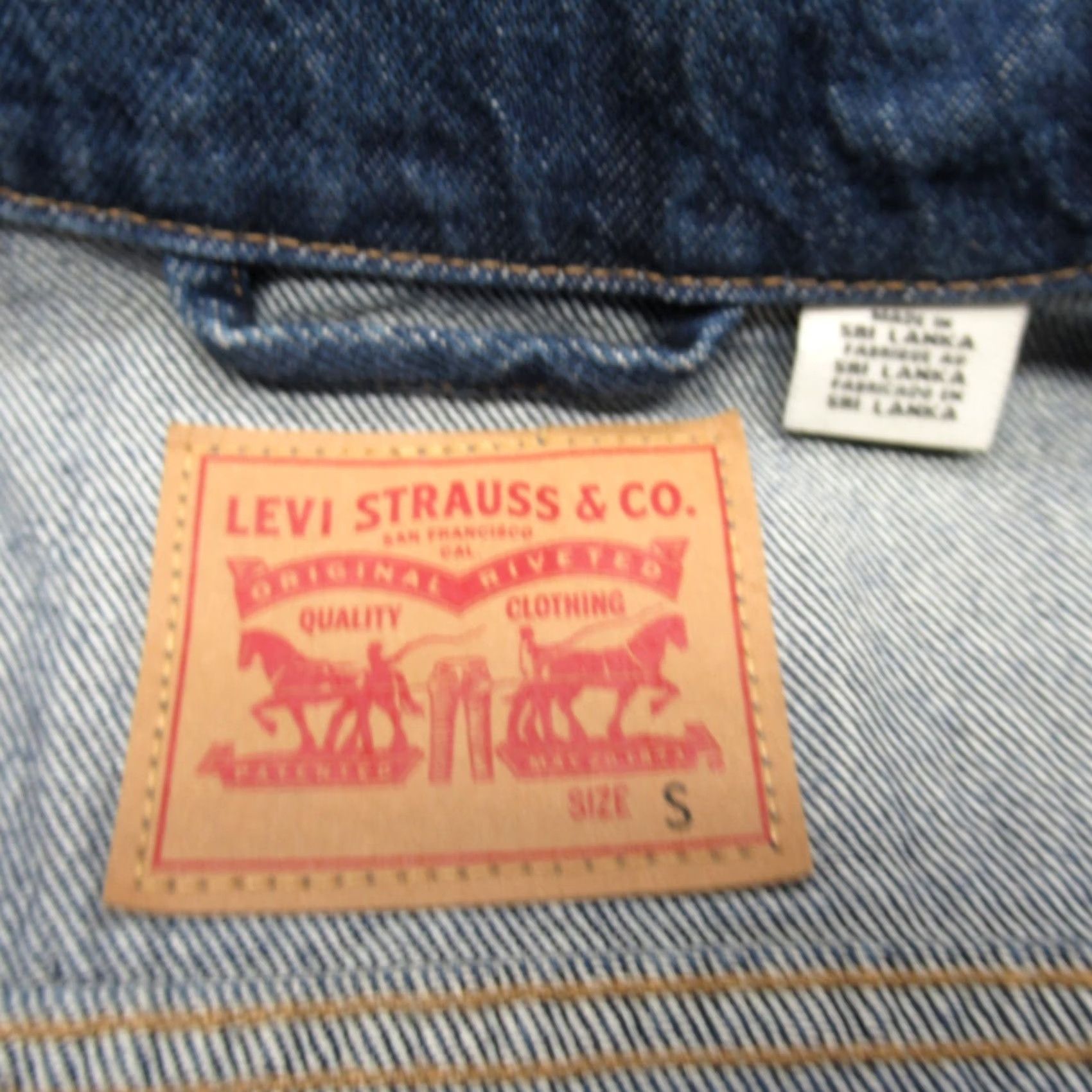 Levi's Levis Denim Trucker Jacket Womens Small Blue Ribbed Trims Button Front Varsity Size S / US 4 / IT 40 - 4 Thumbnail