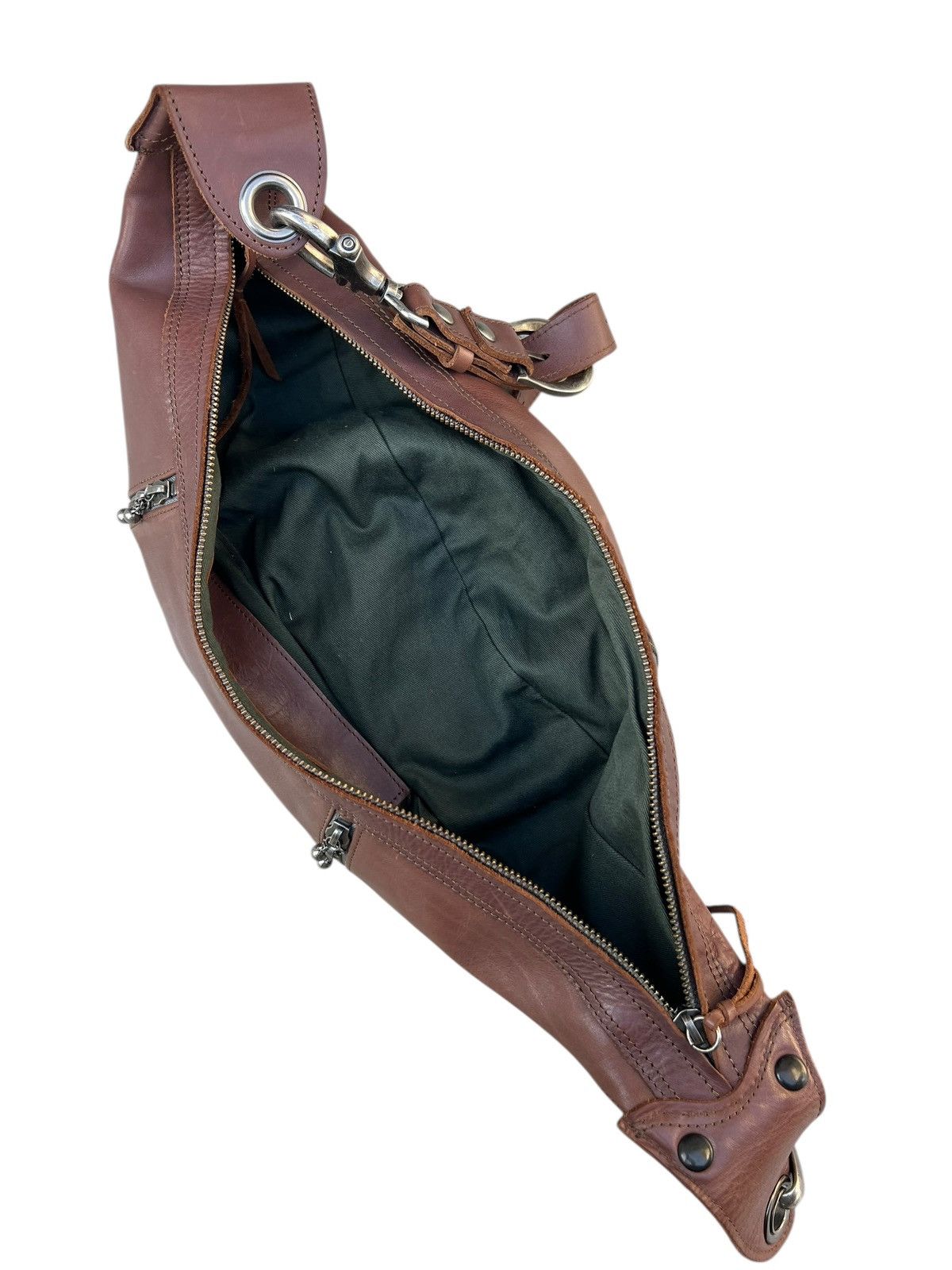 Alfredo Bannister × Leather Alfredo Bannister Patina Leather Multi Pocket Banana Bag Size ONE SIZE - 20 Thumbnail
