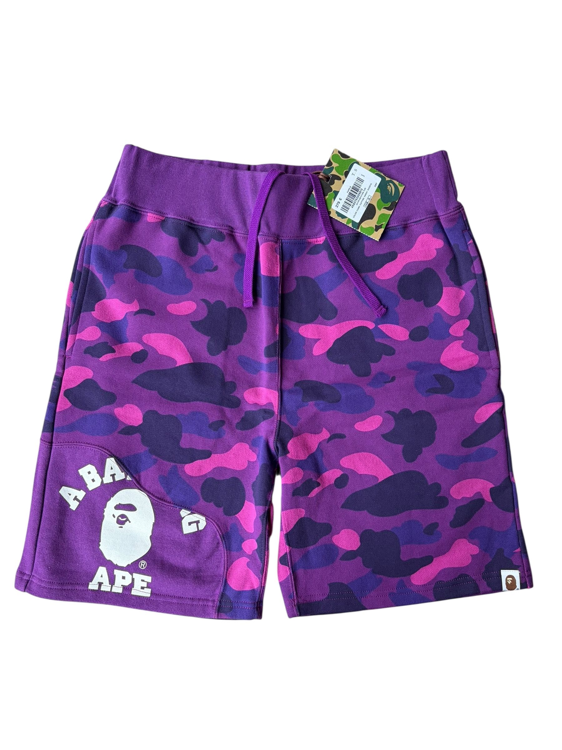 Bape Bape Purple Camo White College Logo Shorts Size US 30 / EU 46 - 1 Thumbnail