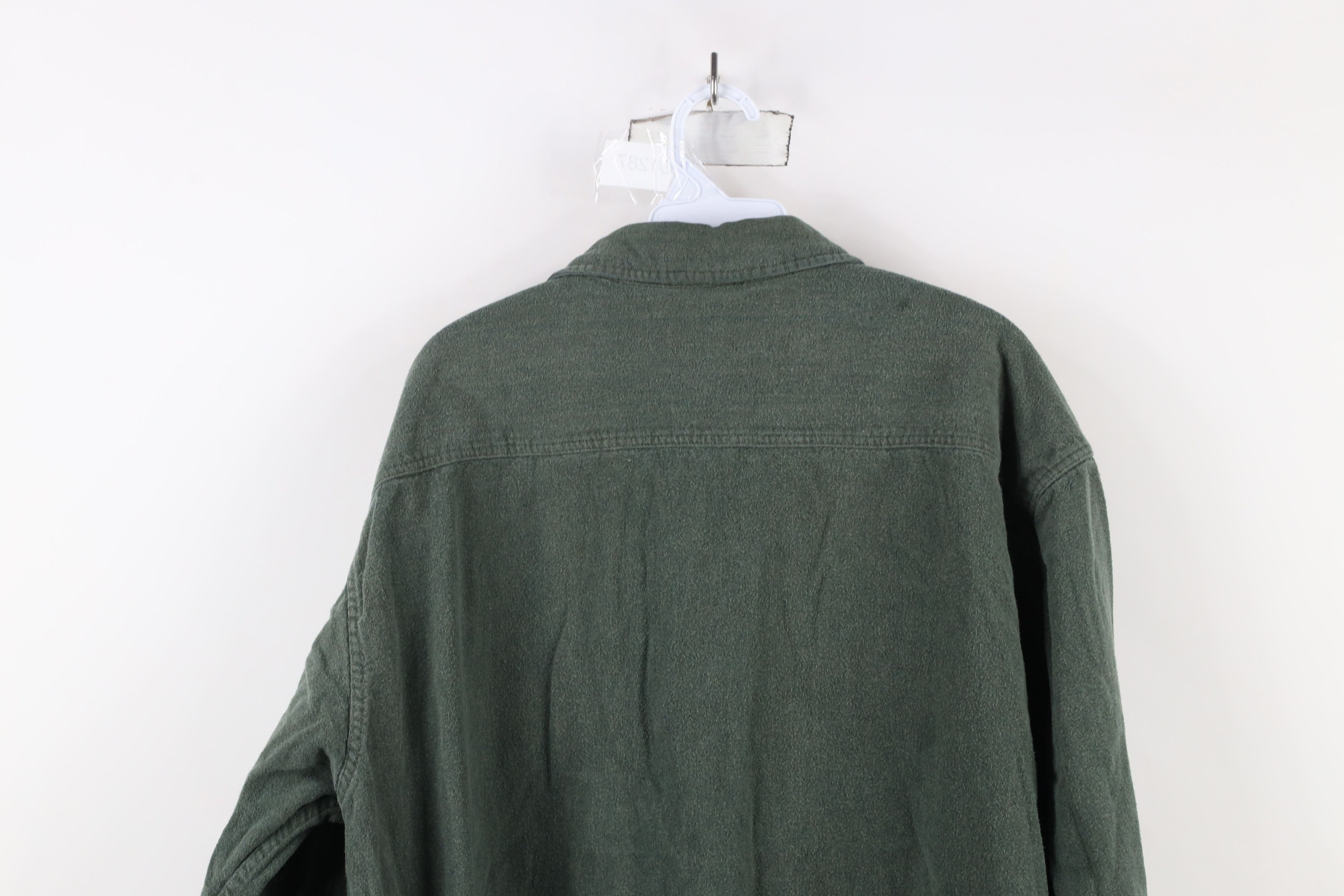 Vintage Vintage 90s Streetwear Chamois Cloth Button Shirt Green Size US XL / EU 56 / 4 - 13 Thumbnail