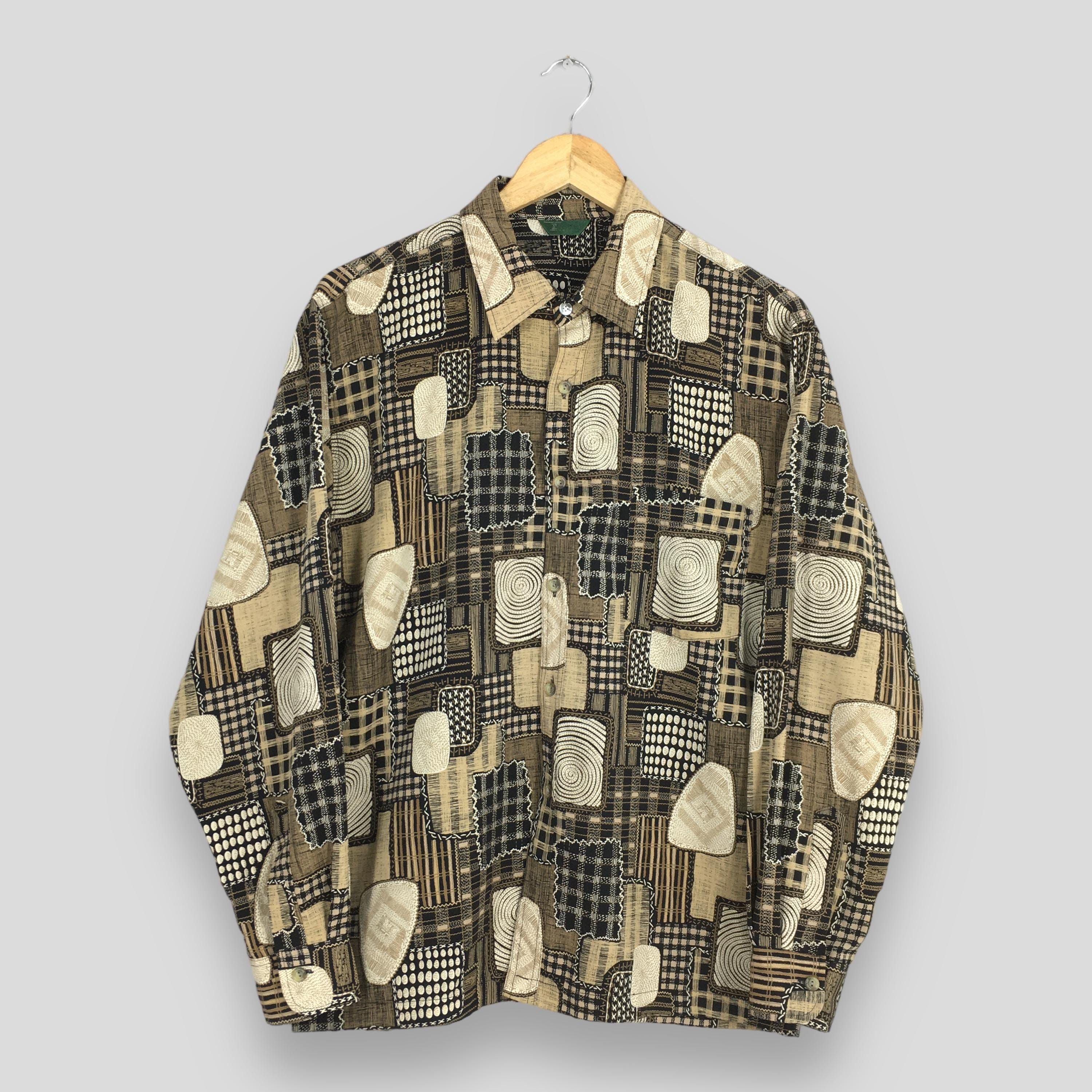 Vintage Abstract Novelty Baroque Psychedelic Polyester Shirt M Size US M / EU 48-50 / 2 - 1 Thumbnail