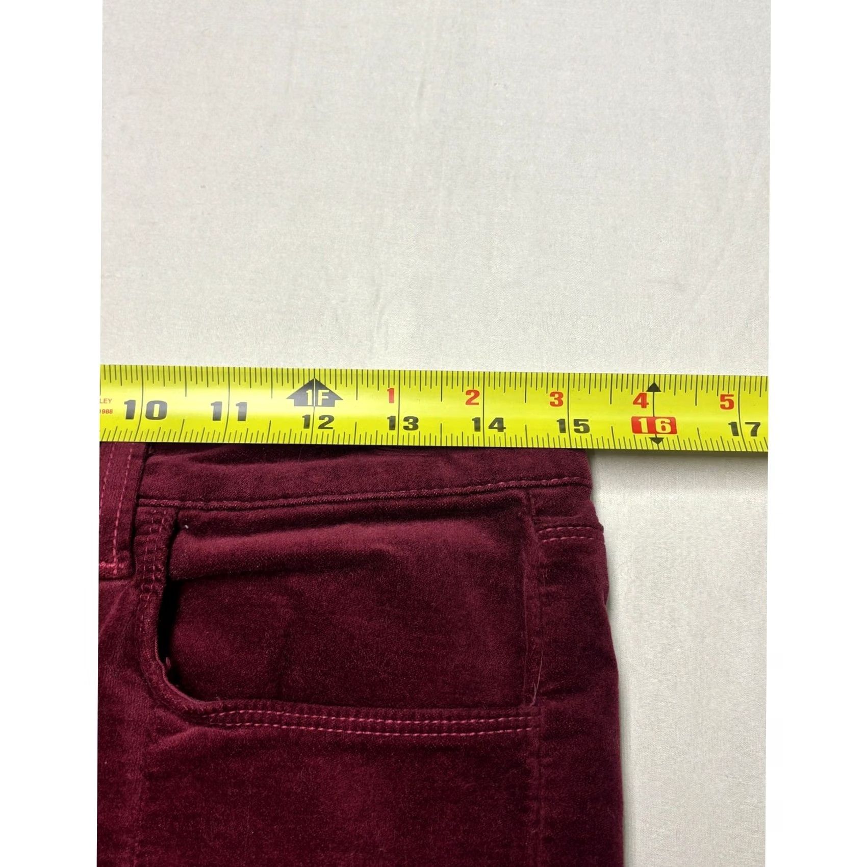 L'AGENCE L'AGENCE Jyothi High Rise Velvet Pants Black Cherry Burgundy Size 29X30 Womens Size 29" - 6 Thumbnail