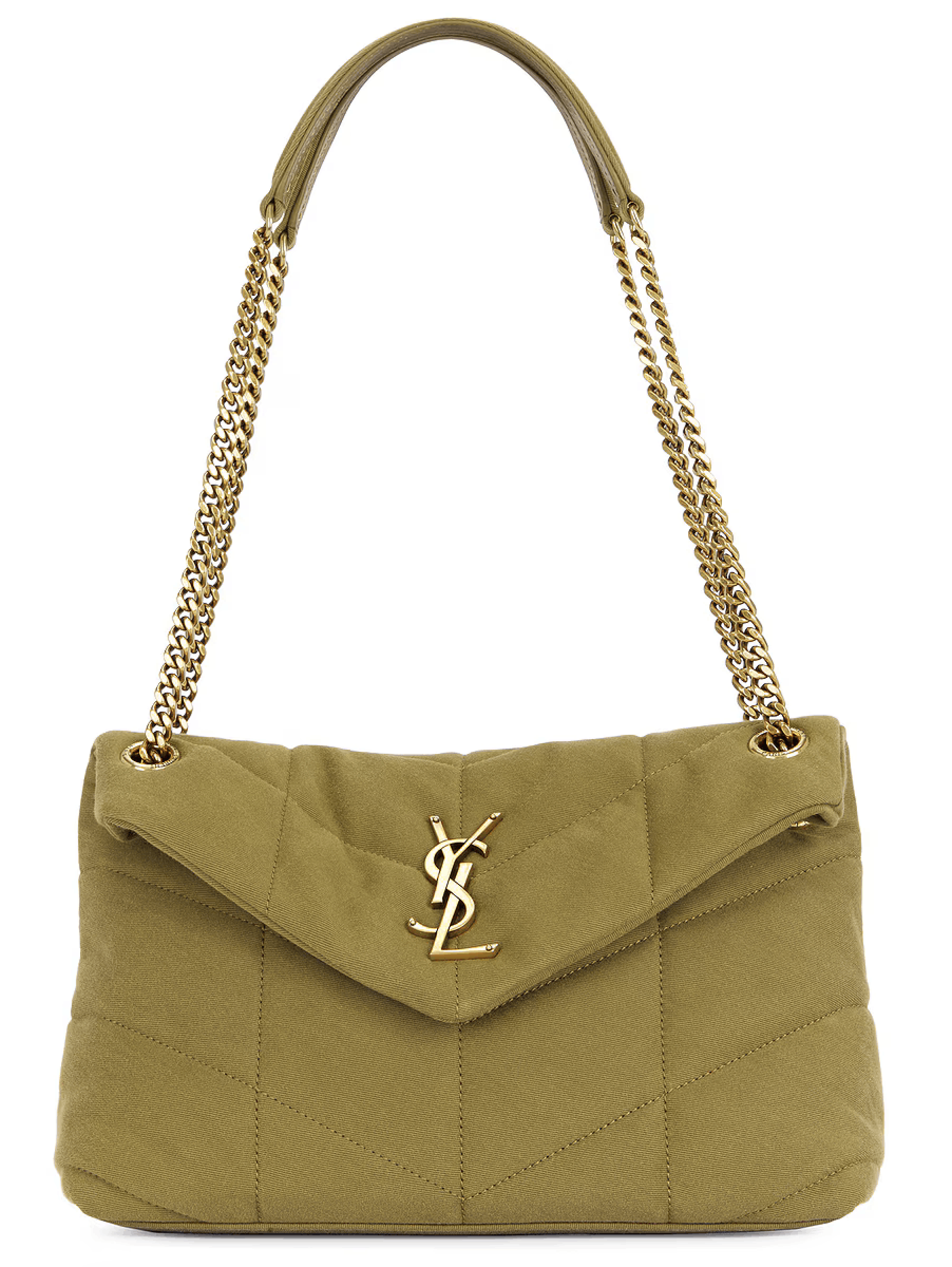 Saint Laurent Paris Saint Laurent Small Puffer Chain Fir Gold YSL Crossbody Bag Size ONE SIZE - 1 Thumbnail