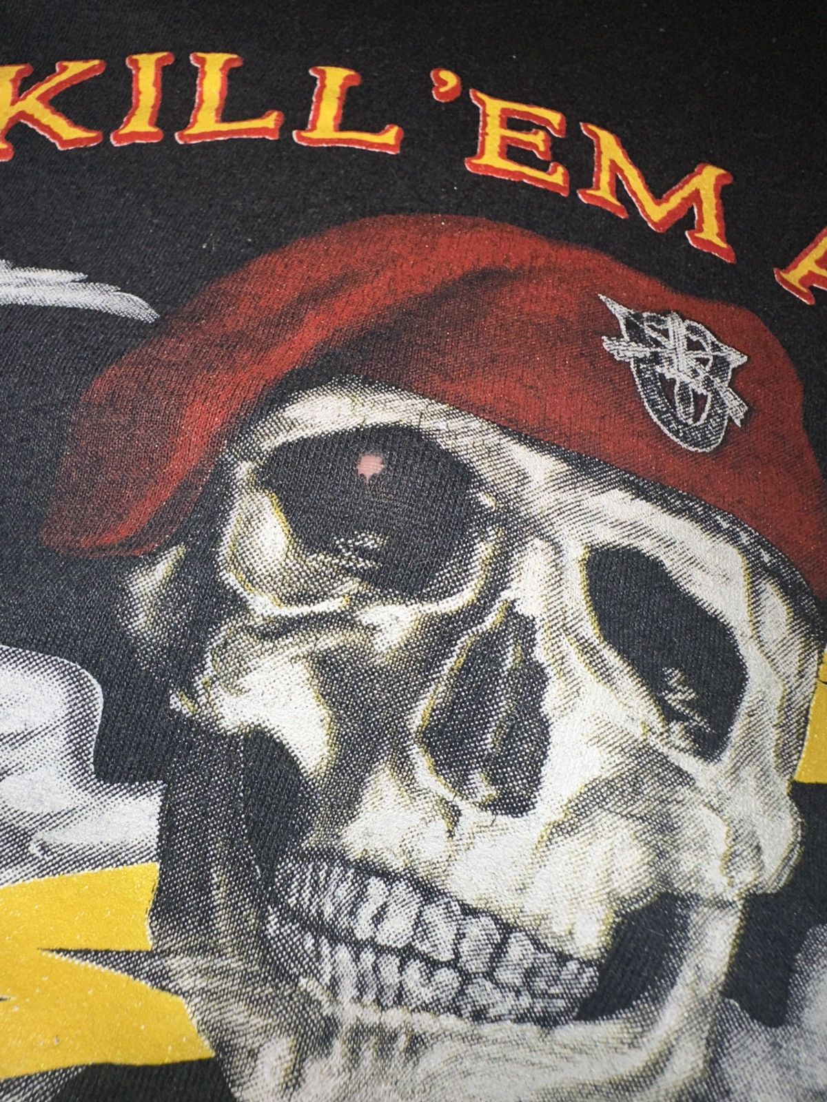 Vintage Vintage special forces 1986 kill em all tee shirt fits Large Size US L / EU 52-54 / 3 - 6 Thumbnail