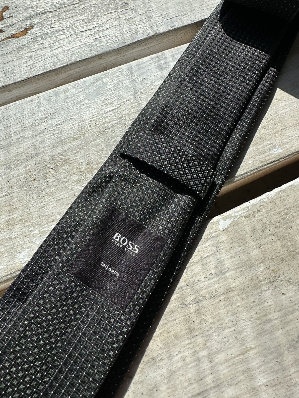 Designer × Hugo Boss 🚨RARE Hugo Boss Tie old money style Blue luxury monogram Size ONE SIZE - 3 Thumbnail