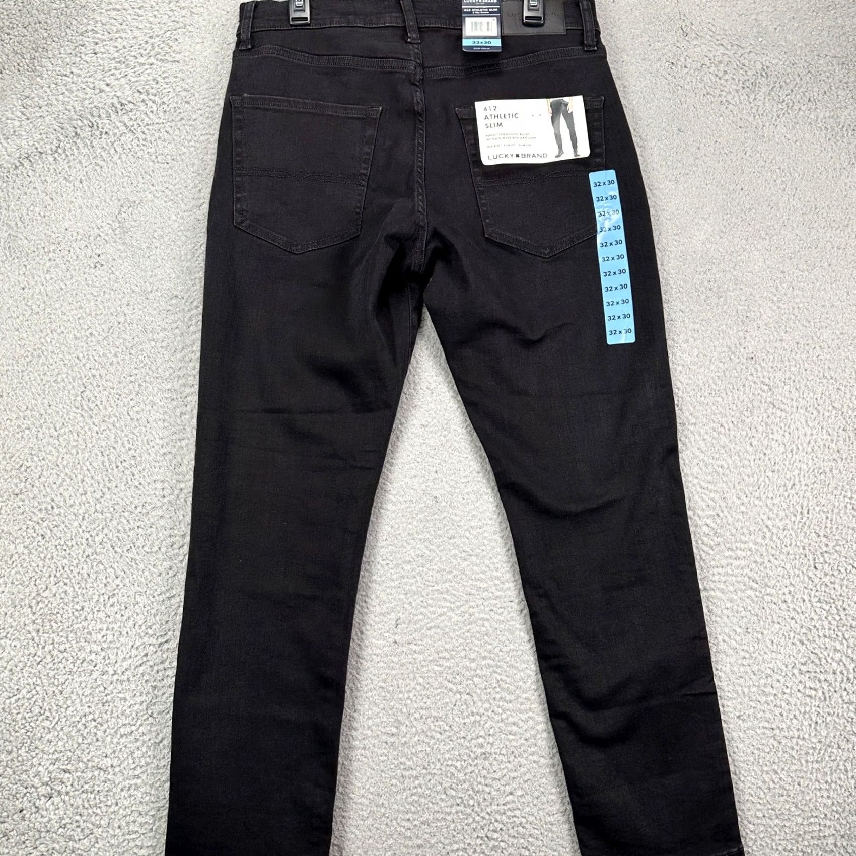 Lucky Brand Lucky Brand 412 Mens Slim Jeans 32X30 Black Dark Wash Stretch Denim NEW Size US 32 / EU 48 - 3 Thumbnail
