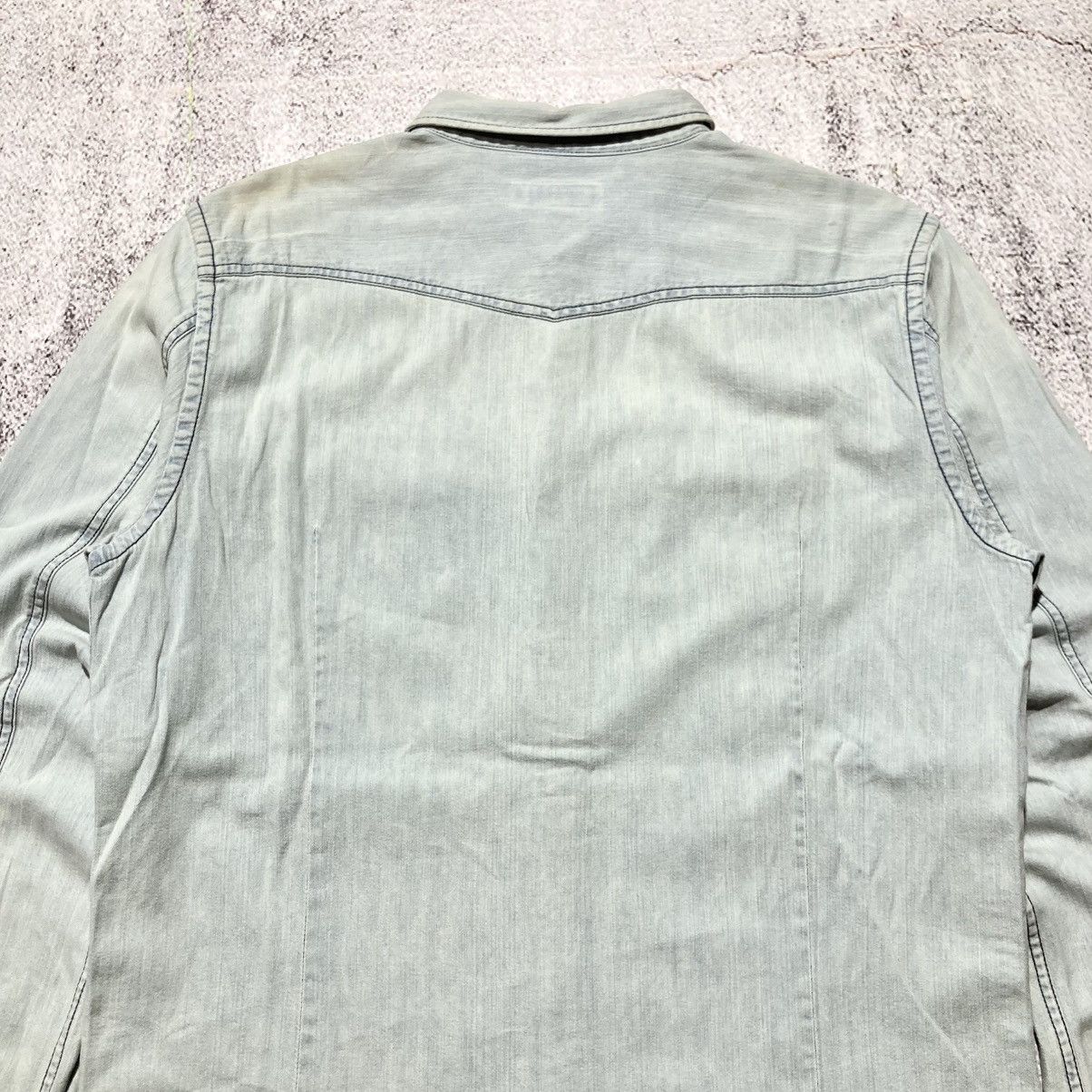 Diesel Vintage Diesel Cowboy Western Shirt Blue Washed Jeans Size US XL / EU 56 / 4 - 13 Thumbnail
