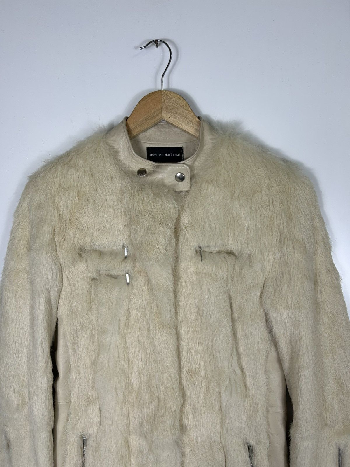 Sagafurs 🔥 Ines Et Marechal Rabbit Fur Real Leather Long Jacket Size S / US 4 / IT 40 - 4 Thumbnail